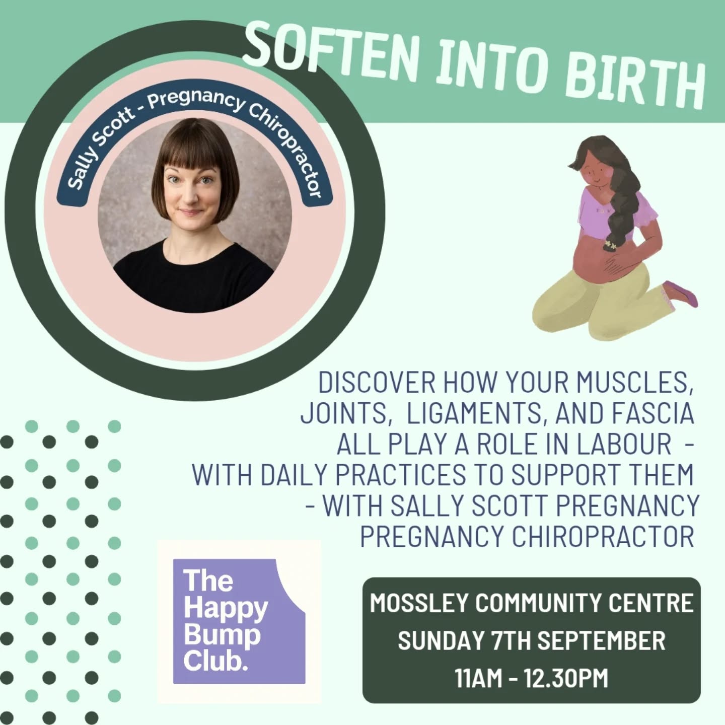 🌟 SEPTEMBER SESSION 🌟
Sunday 7th September
Mossley Community Centre
11am - 12.30pm
Our next session welcomes Sally @the.pregnancy.chiropractor - always a super popular group!
Sally has 15 years of experience preparing women for birth and supporting postpartum recovery.
Join The Happy Bump Club with Sally who will be debuting her NEW course "Soften Into Birth" and discover how your muscles, joints, ligaments, and fascia all play a role in labour — with daily practices to support them.
You’ll learn the anatomy that rarely gets taught, discover how to support it, and practice the movements that make a real difference in labour.
You can book your place through our website or Eventbrite
🔗 www.thehappybumpclub.com
🔗https://www.eventbrite.co.uk/e/the-happy-bump-club-48-tickets-1599889435369?aff=oddtdtcreator
Pregnant folks and partners welcome!
As always, its FREE to join us! Please feel free to share with friends/groups who might be interested in joining us.
We will have brews a plenty, biscuits, book club, baby clothes donations and plenty of time to chat!
Emma x