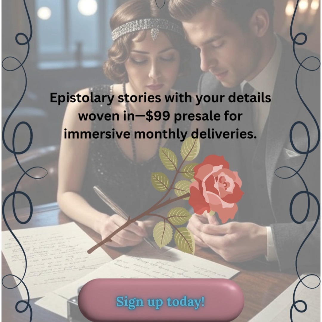 What’s your dream romance story? With Eternal Echoes Letters, monthly epistolary tales weave your details—like favorite flower or hair color—into immersive narratives that feel alive. Only 100 presale spots at $99—grab yours before they’re gone! #EternalEchoesLetters