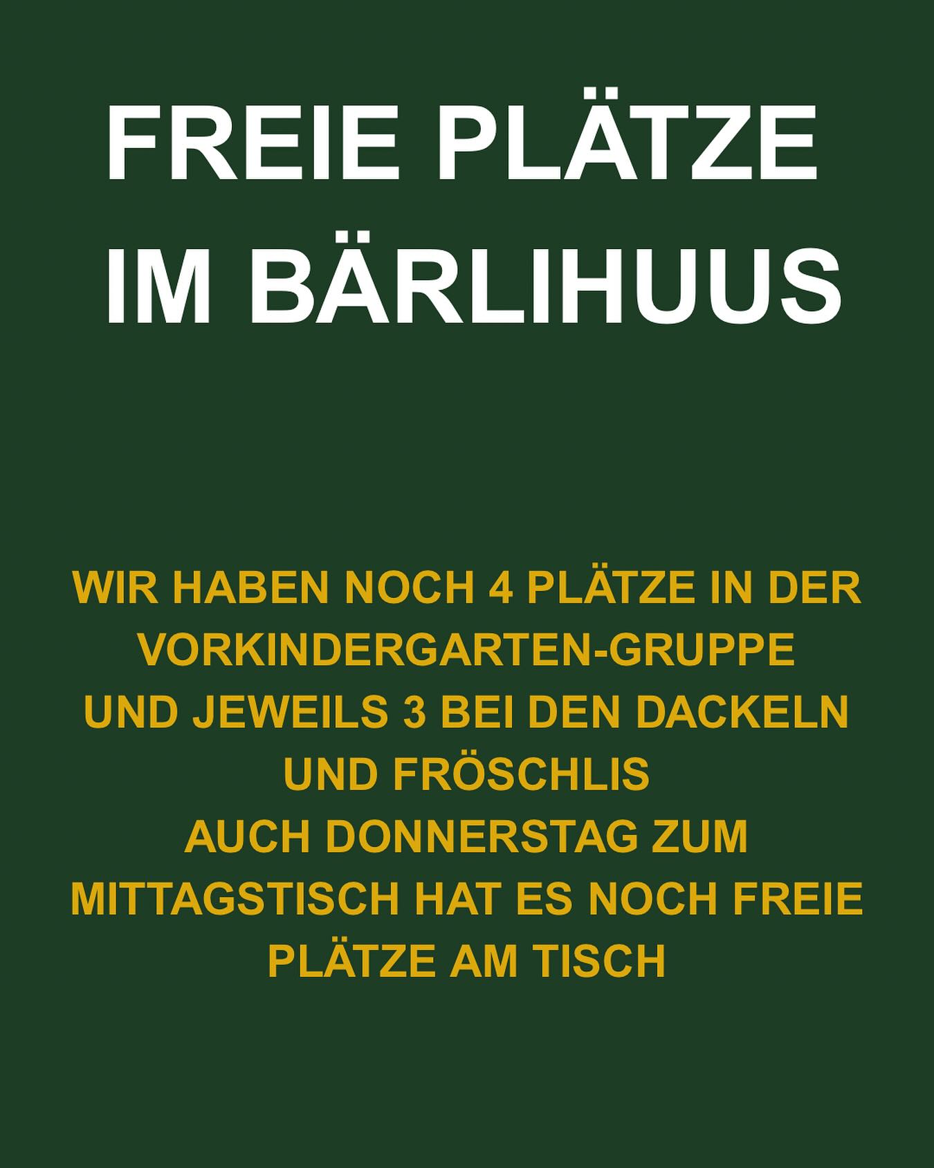 Bei Interesse meldet euch gerne direkt bei Claudia unter baerlihuus@elternvereinuitikon.ch 🐻🐻🐻