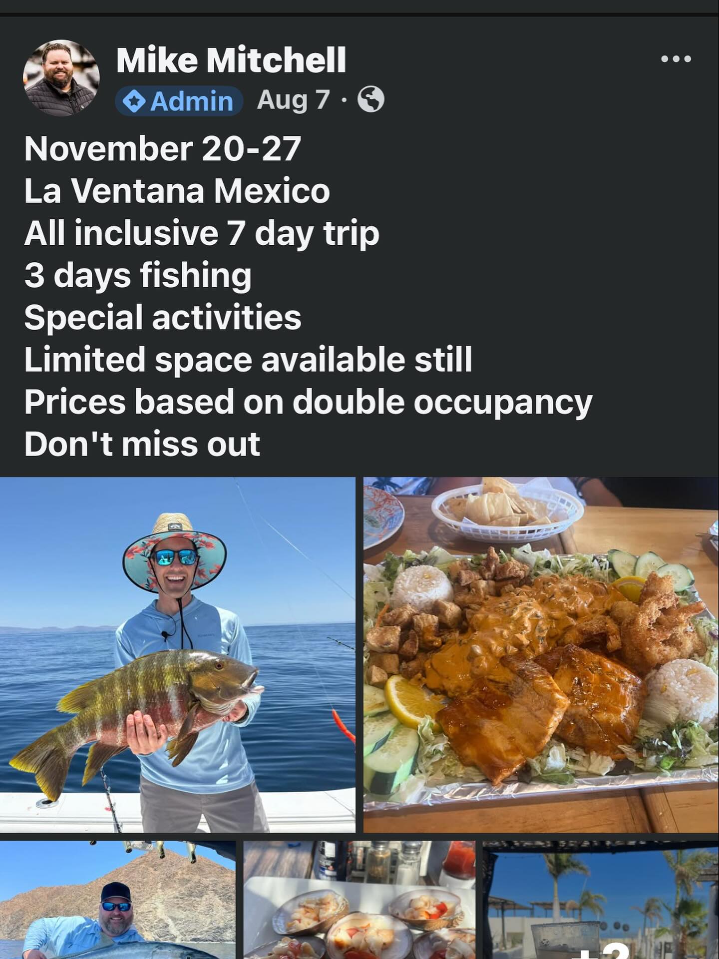 Cost is 2900 plus flights and gratuities