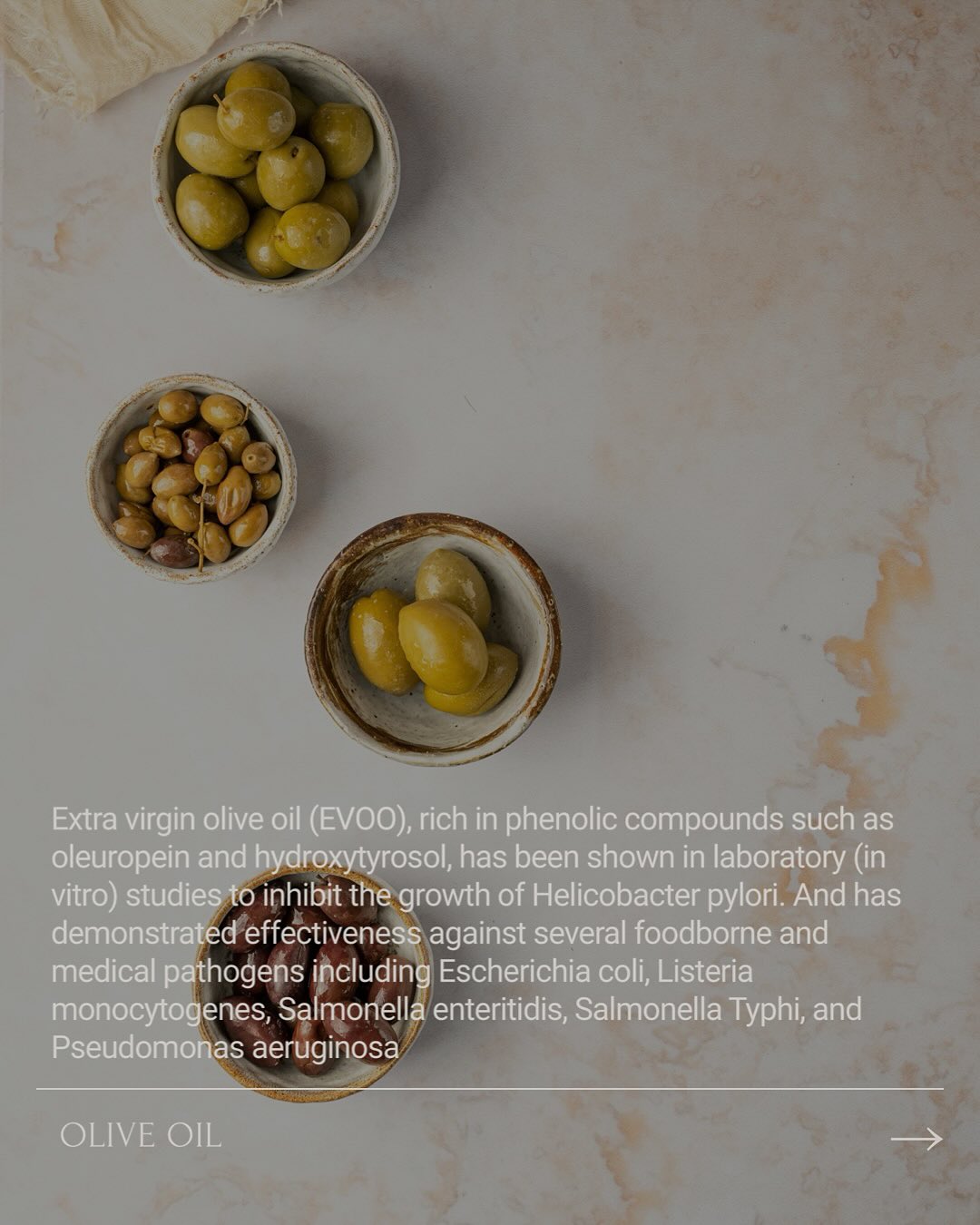 Glowing skin? Less bloating? Balanced blood sugar?
The secret might be in your kitchen. 🫒✨
Cold-pressed olive oil isn’t just delicious — it’s packed with antioxidants and anti-inflammatory compounds that can help fight off harmful bacteria (like H. pylori), soothe digestion, support brain health, and keep your skin + hair glowing from the inside out. A daily drizzle can fuel your body, calm inflammation, and even ease stress — wellness in every drop.
Olive oil has been used for centuries when it comes to natural medicine. And here’s a few points on WHY :::
🌿 3 Reasons to Add Olive Oil Daily
✨ Gut Health & Immunity – Compounds in olive oil can fight harmful bacteria like H. pylori, helping reduce bloating and supporting digestion.
✨ Anti-Inflammatory Power – Rich in oleocanthal, olive oil acts like a natural anti-inflammatory, easing stress on your body and supporting long-term health.
✨ Glow From Within – Antioxidants + vitamin E keep your skin and hair nourished, promoting a natural, radiant glow.
How do we incorporate room temp Olive Oil into our nutrition protocols? — I’m currently obsessed with my little olive oil, Greek yogurt (by @siggisdairy or @cocojune_organic ) with fresh berries & mint AND a dash of Malden salt 🧂 ( it makes the whole thing taste amazing).
Drizzle it over veggies, salads, ICE CREAM ( you’ll thank me later), fresh hummus. 🌿