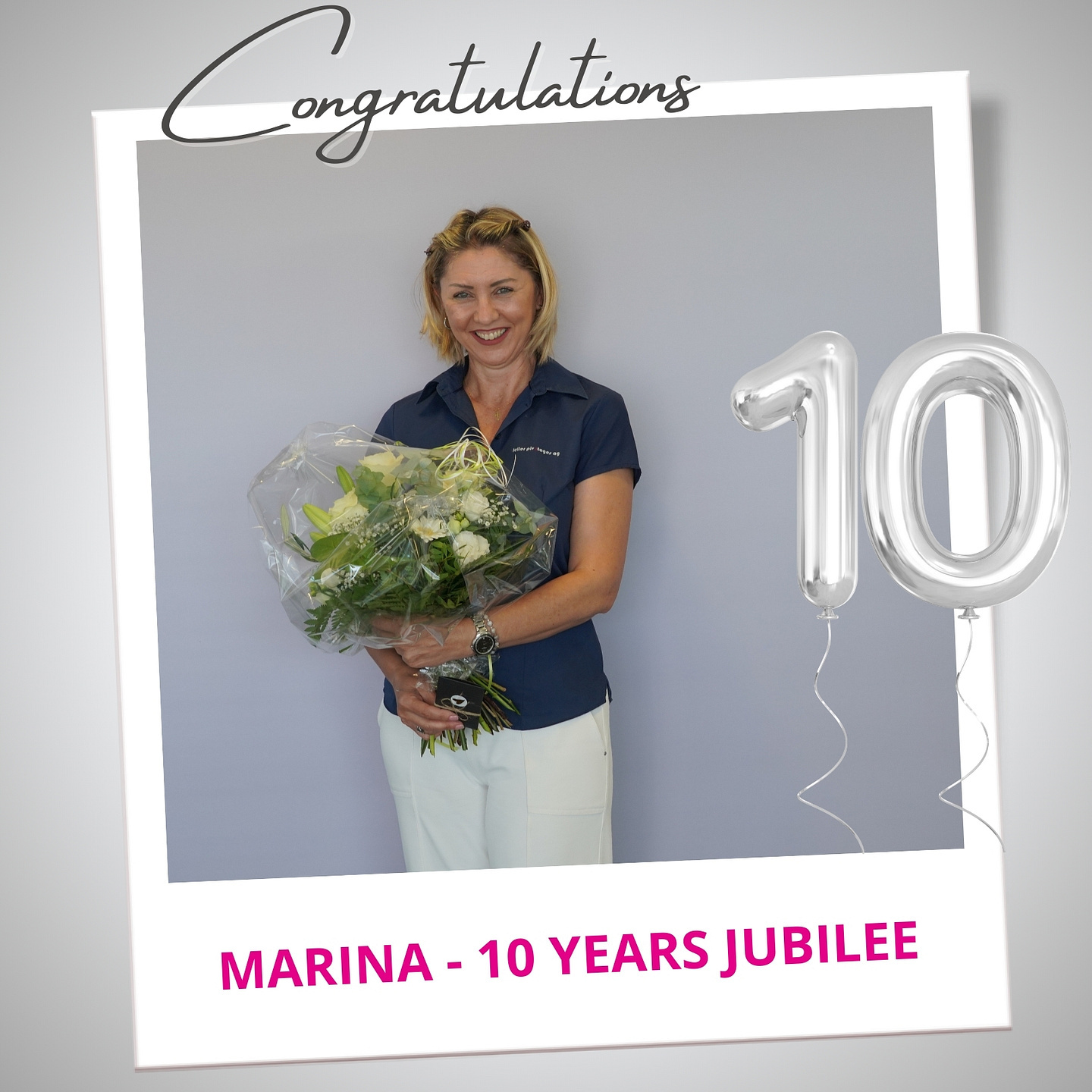 Marina feiert ihr 10. Jubiläum bei der Feller Pivotages SA. Herzliche Gratulation! 🎂💐
Marina fête son 10ème jubilé chez Feller Pivotages SA. Sincères félicitations ! 🎂💐
«Ich bin unglaublich dankbar für all die schönen Momente, die Unterstützung in jeder Situation und die grossartige Zusammenarbeit mit so vielen tollen Menschen.
Ein riesiges Dankeschön an die Geschäftsleitung für das Vertrauen und die Wertschätzung – und ein grosses 🫶 an alle Kolleginnen und Kollegen, die diesen Weg zu etwas Besonderem machen.
Ich freue mich auf viele weitere gemeinsame Jahre voller Teamgeist und Freude!»
#fellerpivotagessa #jubiläum #jubilee #anniversary #10years #watchindustry #component #watchcomponent #swisscomponent #celebration #dankbar