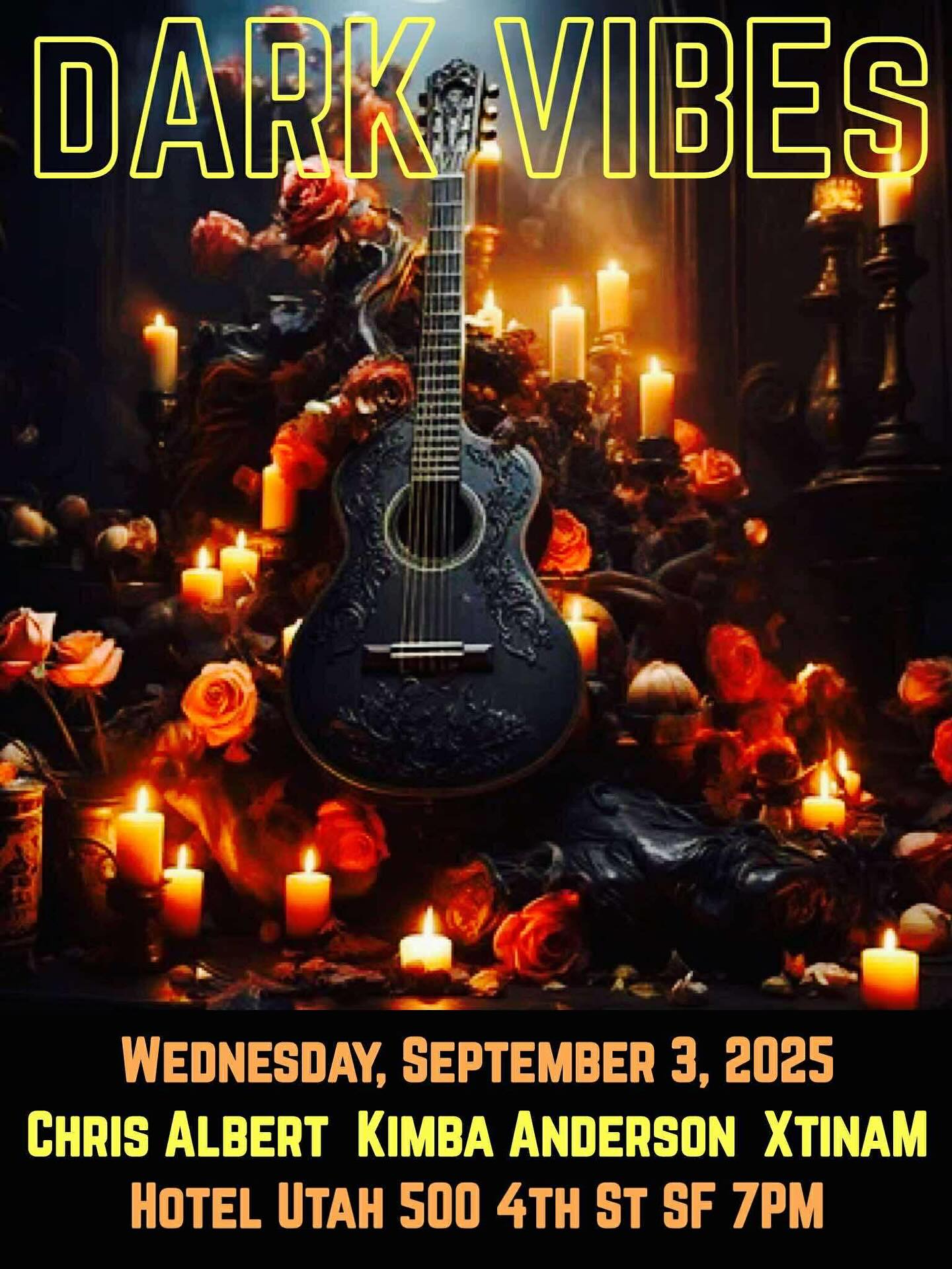 #wednesday - join me @hotelutah for #darkvibes #singersongwriters night!! Looking forward to sharing the #stage with @kimbaanderson and Chris Albert - thanks to @handsomehawkvalentine for setting it up! #hotelutah #sanfrancisco #music