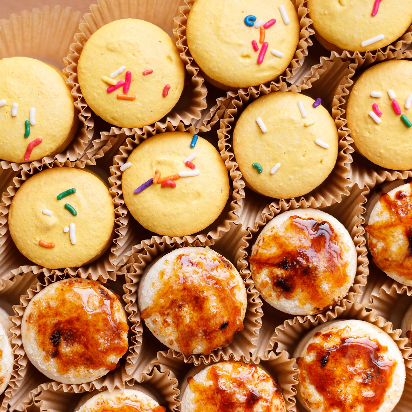 Sunny Sunday☀️
Exciting things coming for the bakery this week! New ways to shop the bakery coming at you and I can’t wait!!
Pictured: last week’s macaron line up - Salted Caramel with brûlée tops, and Banana Pudding!
#macaronsofinstagram #homebaker #cottagebakery #frenchmacaron