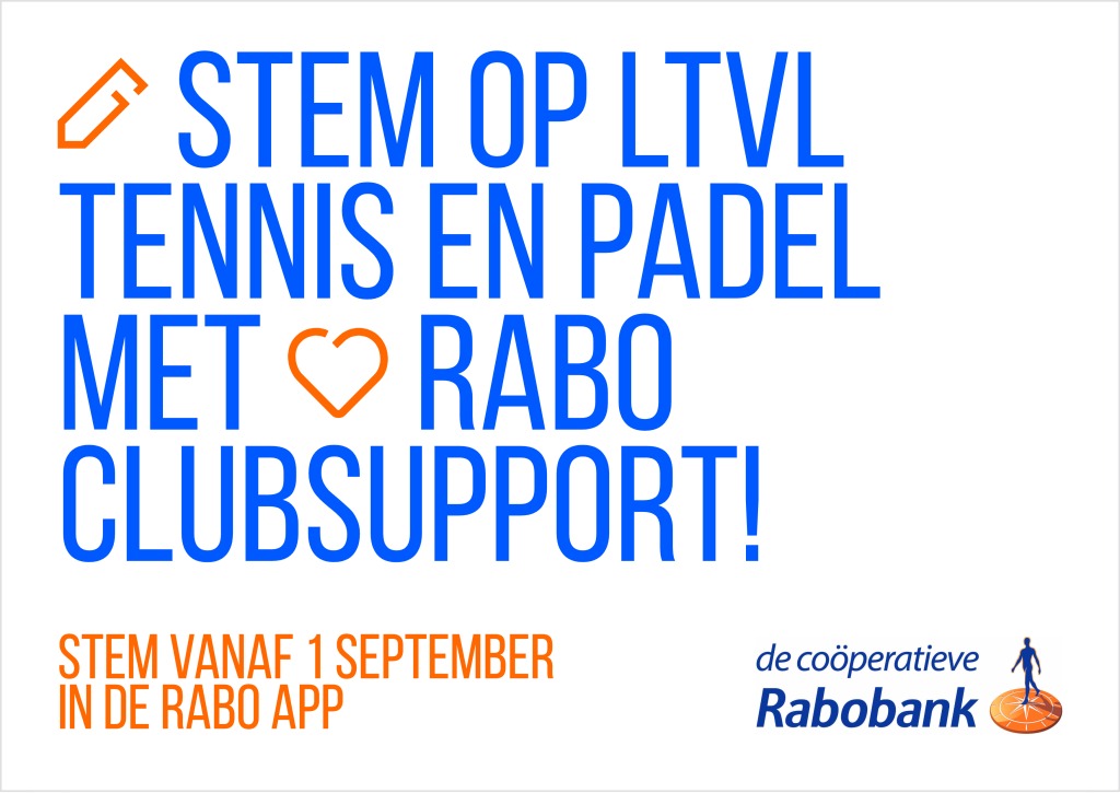 Okay het is bijna zover, vanaf komende maandag begint de Rabo Clubsupport actie. En je raad het al, wij doen mee!!
Voor wie de clubsupport actie niet kent, het is een actie waarbij leden/rekeninghouders van Rabobank een stem kunnen uitbrengen op een club naar keus. Hoe meer stemmen, hoe hoger de opbrengst voor de club. Dus jouw stem is geld waard. Zo simpel is het.
📅 Stemmen kan vanaf maandag via de Rabo App of op rabobank.nl/clubsupport
📍 Alleen voor Rabobank-leden – elke stem telt!