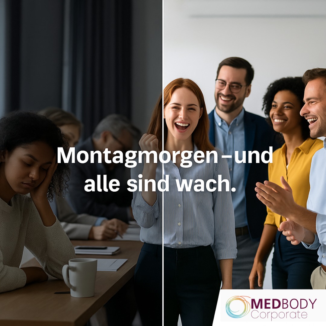 💡 𝗚𝗲𝘀𝘂𝗻𝗱𝗲 𝗨𝗻𝘁𝗲𝗿𝗻𝗲𝗵𝗺𝗲𝗻 𝗯𝗲𝗴𝗶𝗻𝗻𝗲𝗻 𝗯𝗲𝗶 𝗴𝗲𝘀𝘂𝗻𝗱𝗲𝗻 𝗠𝗲𝗻𝘀𝗰𝗵𝗲𝗻
Stellen Sie sich vor, Ihre Mitarbeiter kommen montagmorgens nicht müde und gestresst ins Büro – sondern energiegeladen, fokussiert und motiviert.
Nicht, weil sie „müssen“. Sondern weil sie können.
Bei MEDBODY Corporate glauben wir:
Betriebliches Gesundheitsmanagement ist mehr als Obstkorb und Fitnessstudio-Zuschuss.
Es ist ein ganzheitliches System, das Schlaf, Bewegung, Ernährung, mentale Flexibilität und gezielte Reize intelligent kombiniert – angepasst an Ihre Unternehmensrealität.
🚀 Das Ergebnis:
Weniger Krankentage
Mehr Produktivität
Spürbar höhere Mitarbeiterzufriedenheit
Ein Team, das nicht nur funktioniert – sondern aktiv gestaltet
Unser Programm begleitet Unternehmen Schritt für Schritt:
✔ Personalisiert
✔ Wissenschaftlich fundiert
✔ Praxisnah umsetzbar
✔ Messbar im Erfolg
Wir sehen täglich, wie kleine Veränderungen Großes bewirken:
Ein besserer Schlafrhythmus.
Eine bewusste Mittagspause.
Ein tiefer Atemzug im richtigen Moment.
Diese Dinge machen den Unterschied – für jeden Einzelnen und fürs gesamte Unternehmen.
💬 𝗙𝗿𝗮𝗴𝗲 𝗮𝗻 𝗦𝗶𝗲: 𝗪𝗲𝗻𝗻 𝗜𝗵𝗿𝗲 𝗠𝗶𝘁𝗮𝗿𝗯𝗲𝗶𝘁𝗲𝗿𝗶𝗻𝗻𝗲𝗻 𝘂𝗻𝗱 𝗠𝗶𝘁𝗮𝗿𝗯𝗲𝗶𝘁𝗲𝗿 𝗵𝗲𝘂𝘁𝗲 𝗲𝗻𝘁𝘀𝗰𝗵𝗲𝗶𝗱𝗲𝗻 𝗸ö𝗻𝗻𝘁𝗲𝗻 – 𝘄ü𝗿𝗱𝗲𝗻 𝘀𝗶𝗲 𝘀𝗶𝗰𝗵 𝗺𝗼𝗿𝗴𝗲𝗻 𝘄𝗶𝗲𝗱𝗲𝗿 𝗳ü𝗿 𝗜𝗵𝗿 𝗨𝗻𝘁𝗲𝗿𝗻𝗲𝗵𝗺𝗲𝗻 𝗲𝗻𝘁𝘀𝗰𝗵𝗲𝗶𝗱𝗲𝗻?
➡ Lassen Sie uns gemeinsam dafür sorgen, dass die Antwort „Ja!“ lautet:
www.medbody-corporate.de
#BGM #CorporateHealth #Mitarbeitergesundheit #Leadership #Resilienz #TeamSpirit #MEDBODYCorporate