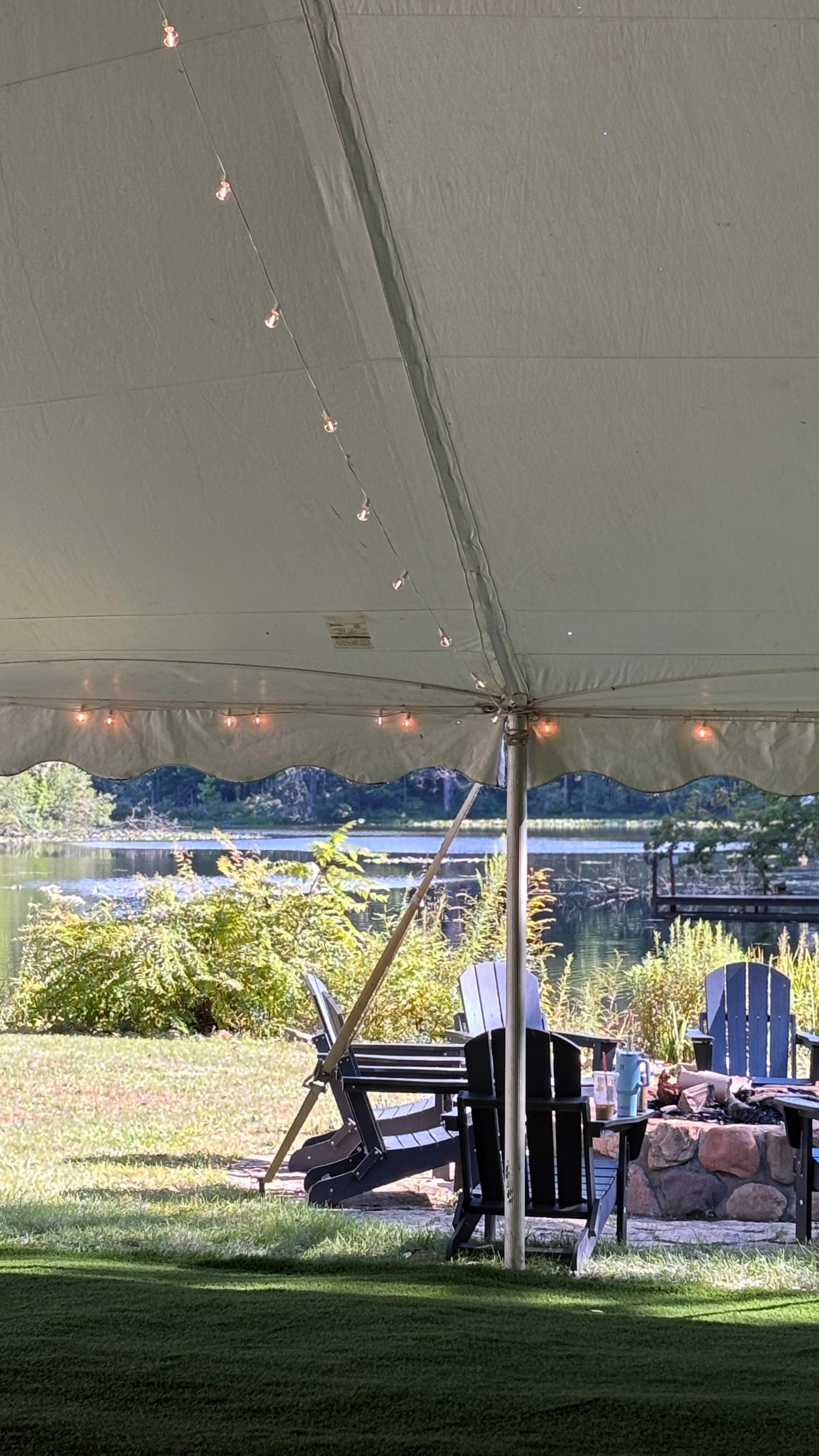 Nothing like a tented wedding weekend at @rushlakes! The weather is perfect and the new turf ain’t bad either! 💪🏻😉 Great job gents! #tentwedding #turf #bistrolights #hardworking #lodge #lakelife #weddingrentals #nwiweddings #indianaweddings #northernindiana #teamwork