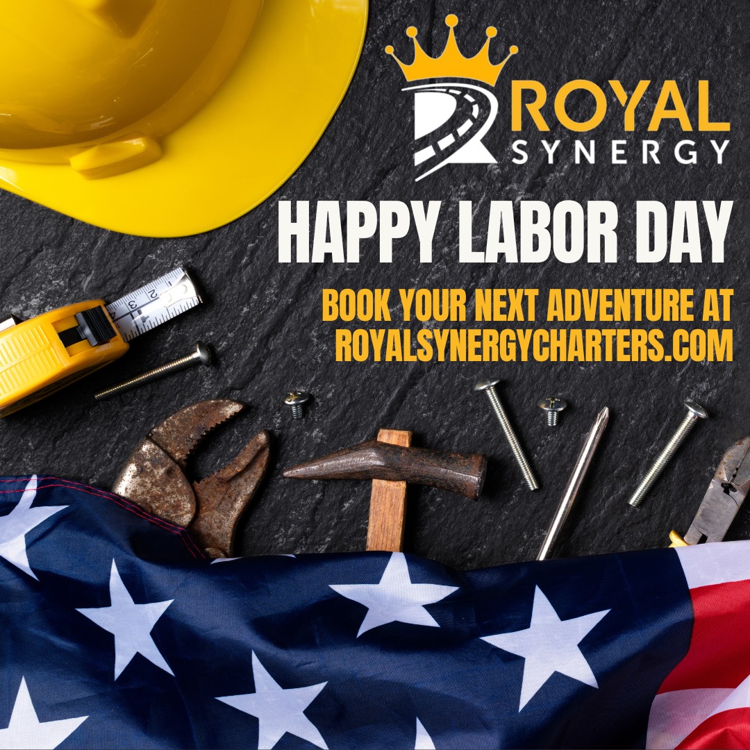 Happy Labor Day from Royal Synergy Charters! 🚍 Cheers to all the hard workers who keep the world moving. You’ve earned a break — and when it’s time to travel, ride in comfort with us.
Whether it’s weddings, theme parks, airport transfers, or group trips, we’re here to get you there safely and in style. ✨