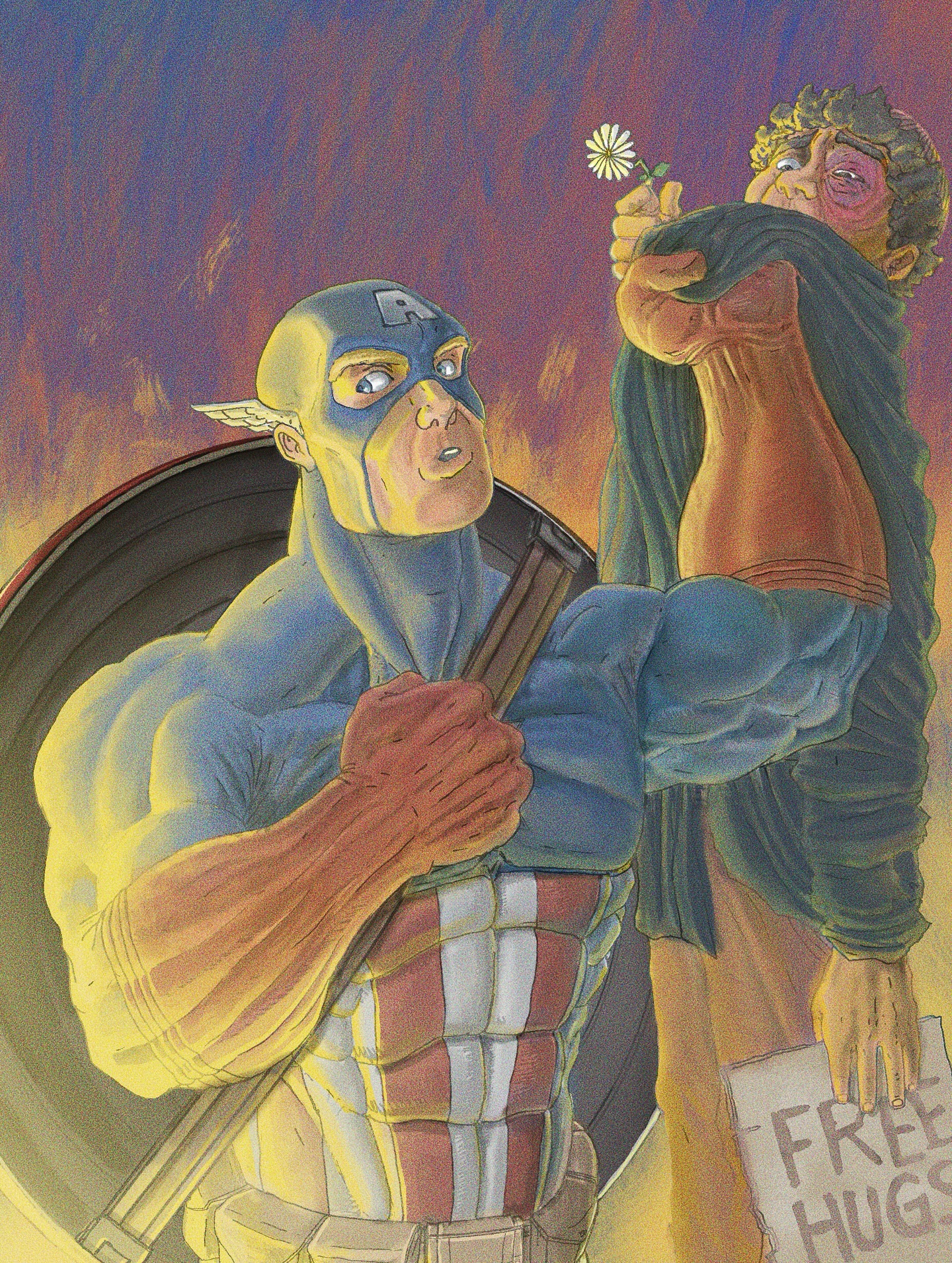 "Are we still the good guys?"
Asked a still thawing Steve Rogers in a moment of self-awareness shortly before they put him back into cryo-sleep.
*A late night illustration inspired by the times.