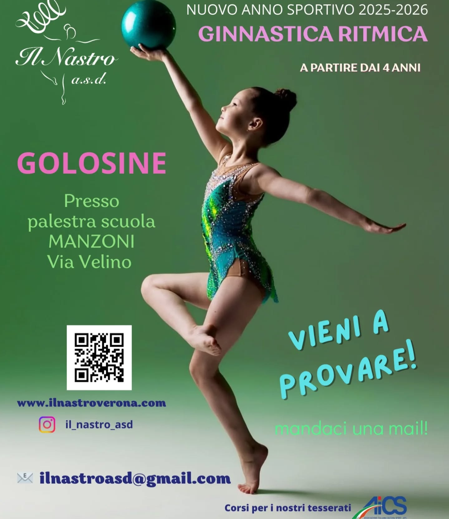 💚 GINNASTICA RITMICA GOLOSINE 💚
🤸🏼♂️ Perché scegliere la ginnastica ritmica❓️
🌟 Perché è uno sport completo che offre benefici fisici come il miglioramento della flessibilità, della coordinazione, della forza ed dell'equilibrio, oltre allo sviluppo della musicalità e dell'espressione artistica. Sul piano psicologico, promuove l'autostima, la consapevolezza corporea e la socializzazione attraverso la pratica di squadra.
Allora VIENI A PROVARE‼️
scrivici una mail:
📧 ilnastroasd@gmail.com