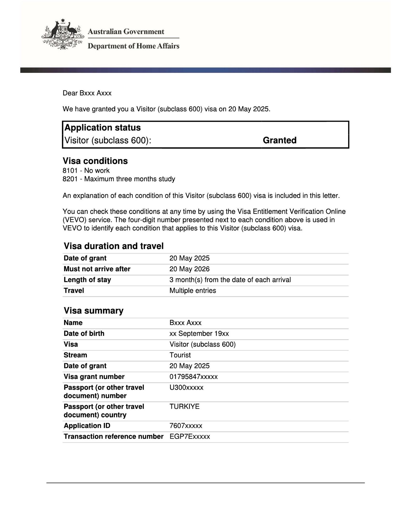 Strategic Visitor Visa Reunites Couple During Subclass 186 Processing!
We are thrilled to share an excellent outcome for our clients! This couple applied for a subclass 186 visa, in which the primary applicant was in Australia and the secondary applicant, the wife, was offshore. Their situation meant that they would have to live apart for many months till the subclass 186 application is finalised.
Happily, the secondary applicant has been granted a multiple-entry visitor visa without the 'No Further Stay' condition. This means the couple is now reunited in Australia and can live together while they wait for their permanent residency application to be finalised. No more unnecessary separation!
This case demonstrates that with a strong and well-prepared application, a visitor visa can be a viable pathway to reunite with your partner during lengthy processing times.
Thinking you have to be apart? Think again! Contact us to discuss your specific situation.
Ilgin Azazi – Migration Agent (MARN 2318123)
Visa Australia Consult & Migrate
📧 info@visa-australia.com.au
📞 0416 049 021