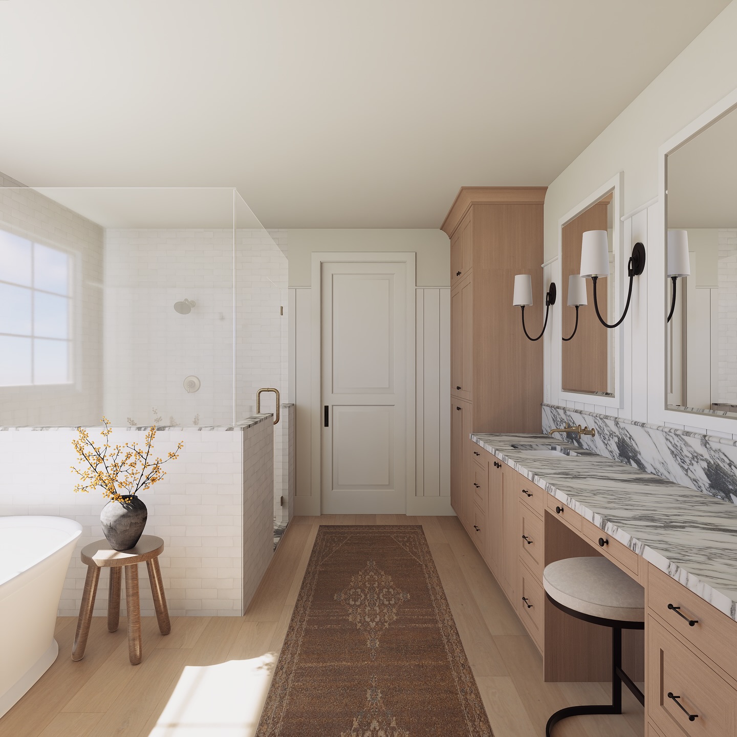 Bathroom design should be more than just tile and fixtures — it’s about creating a retreat for your daily routine. Here, warm wood cabinetry, a bold marble vanity, and a balance of tub + shower make the space both beautiful and practical.
🤎With photorealistic rendering, you can see your bathroom come to life before construction even starts. Ready to visualize your dream space? Link in bio
#virtualinteriordecorator
#affordabledesign
#bathroomdesignideas
#newbuildhomes
#homedesigninspiration
#interiorarchitecture
#virtualdesigner
#photorealisticrendering
#interiorinspo
#bathroomremodel
#interiordesigncommunity
#3Dbathroomdesign
#dreambathroom
#modernbathroomdesign
#homeowners
#custombuilder