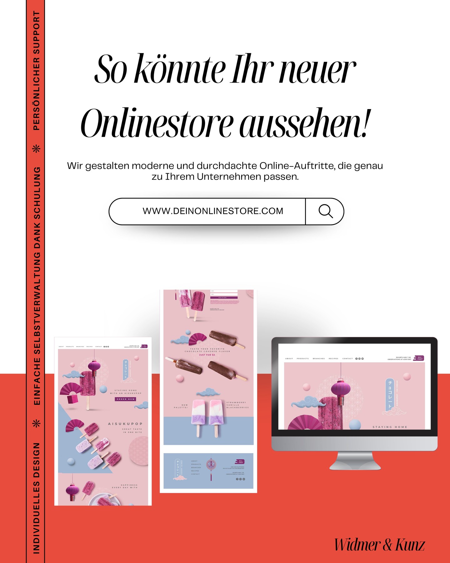 So könnte Ihr neuer Onlinestore aussehen.
Modern, verkaufsstark und individuell auf Ihr Business abgestimmt – ganz ohne Standard-Vorlage.
Sie möchten einen Onlineshop, der nicht nur gut aussieht, sondern auch verkauft?
Dann lassen Sie uns Ihren neuen Store gemeinsam umsetzen.
Jetzt unverbindlich beraten lassen.
#onlineshop #widmerundkunz #ecommerce #wixstore #branding #verkaufsstark #webagentur #basel #shopdesign #sichtbarkeit