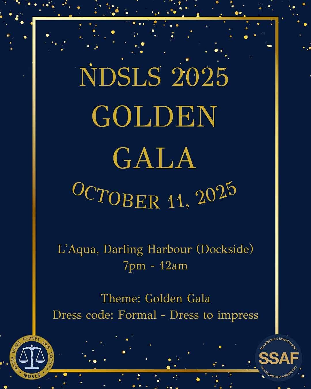 🎟️ EARLY BIRD TICKETS AVAILABLE NOW !🎟️
Join the NDSLS for a ✨ Golden Gala ✨
An unforgettable night of elegance, celebration and golden memories on 11 October 2025 🥂
Dress inspo to come…
Buy your tickets now with the link in our bio!