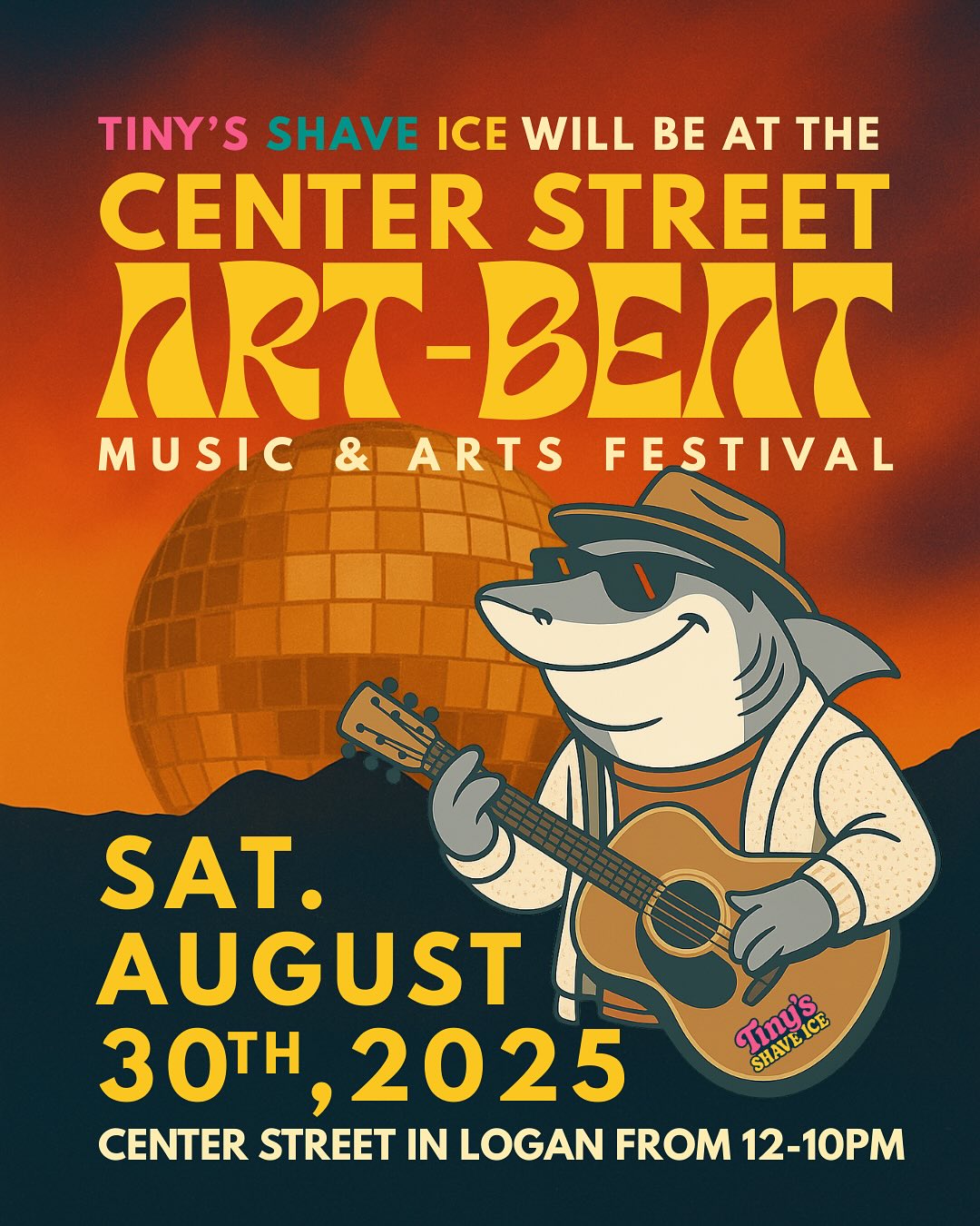 🎸🎨 We’re bringing the flavor and the vibes to the Center Street Art-Beat this Saturday!
🎶 Come find Tiny’s Shave Ice in downtown Logan on August 30th from 12–10PM
Good music, cool art, and even cooler shave ice — see you there! 🍧🦈✨
#TinysShaveIce #ArtBeat2025 #LoganUtahEvents #StayCoolLogan #ShaveIceWithStyle #centerstreetartbeat2025 #cachevalleyutah #cachevalleyfoodies #cachevalleyevents