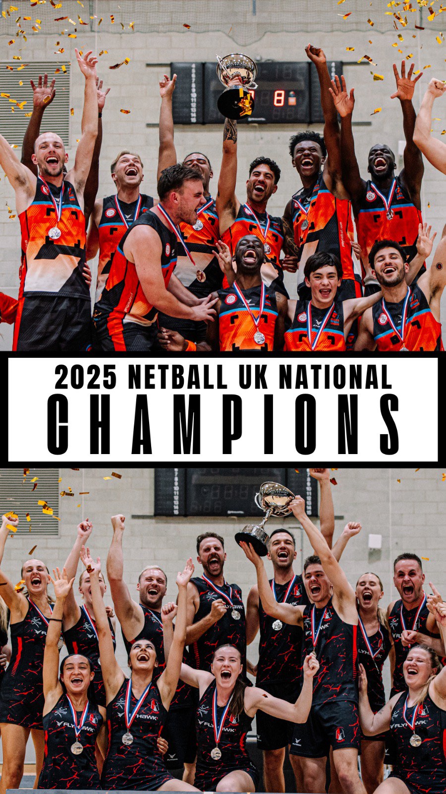 One week on from the epic conclusion to the 2025 National Championships 💪
Men’s Champions: @london_giants 🧡
Men’s Finalists: @worldmalenetball 🤍
Mixed Champions: @knightsnetball 🖤
Mixed Runners-up: @leedsfurync 🩵
Bring on 2026 😎
#Nationals2025 #Netball #MensNetball #MixedNetball