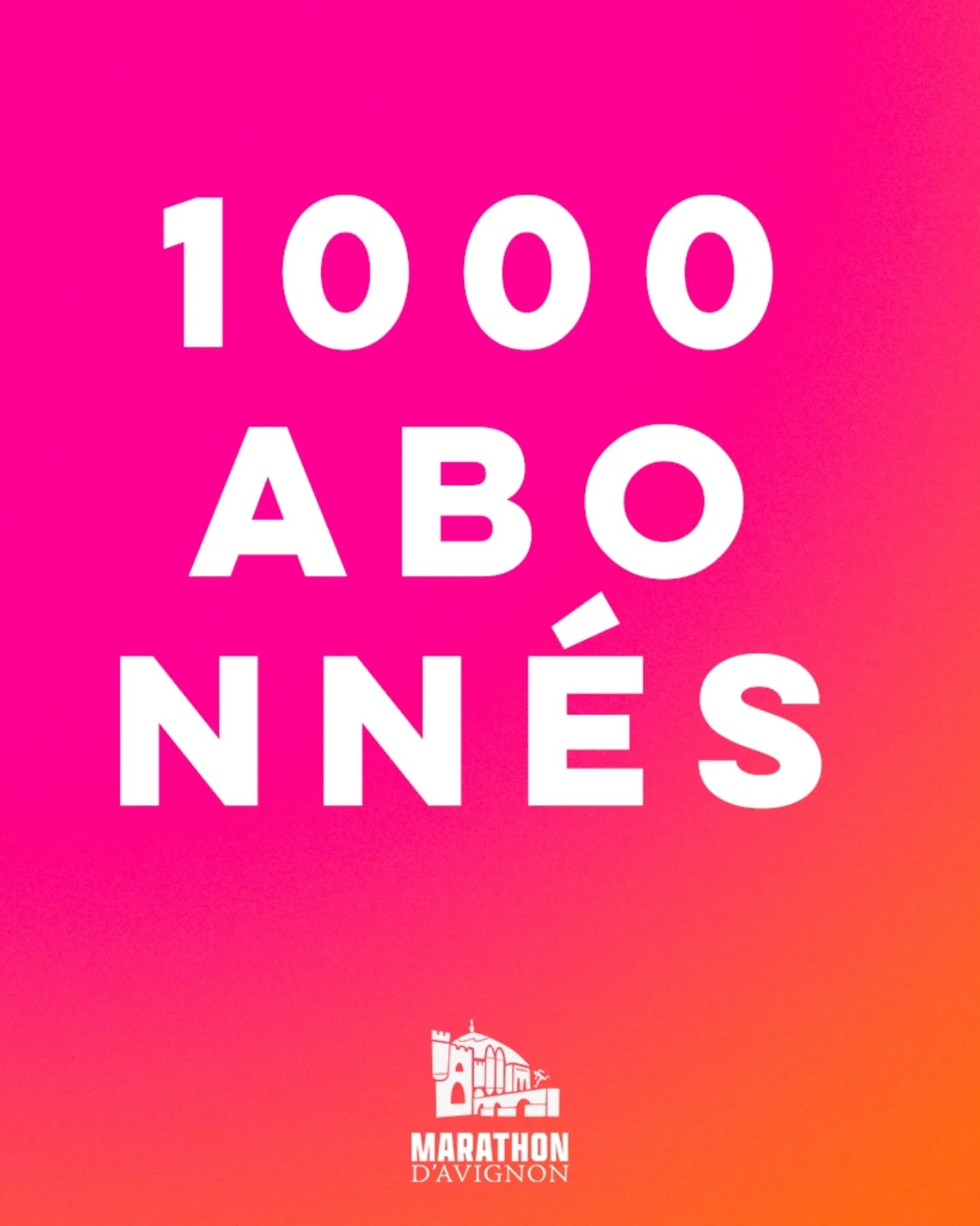 😍 Vous êtes déjà plus de 1000 à nous suivre !
Un magnifique engouement autour de cette première édition du @marathon_avignon, merci beaucoup 🫶
👉 Alors vous serez plus Team #marathon ou Team #SemiMarathon en septembre 2026 ?!
🙏 Hésitez pas à motiver vos amis en commentaire
ℹ️ Rendez-vous sur notre site : www.avignon-marathon.com (lien en bio) pour vous îscribe à notre newsletter pour ne rien rater des grosses annonces à venir
#Avignon #MarathonAvignon #AvignonMarathon