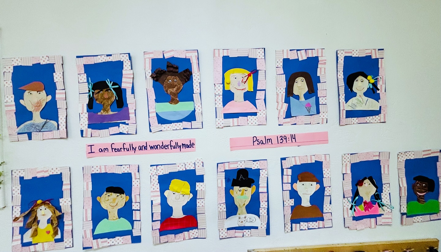 Our theme “All About Me” offered endless possibilities for learning. We discussed everything from favorite colors and foods, to pets, siblings, and feelings. Our students loved creating their self-portraits, and the project became a fun fine motor activity as they built their “frames,” painted their bodies, and glued their features. And most importantly, they learned that they are fearfully and wonderfully made! ❤️ (Psalm 139:14)
#preschool
#imaginechristianpreschool
#sanjosepreschool
#fearfullyandwonderfullymade