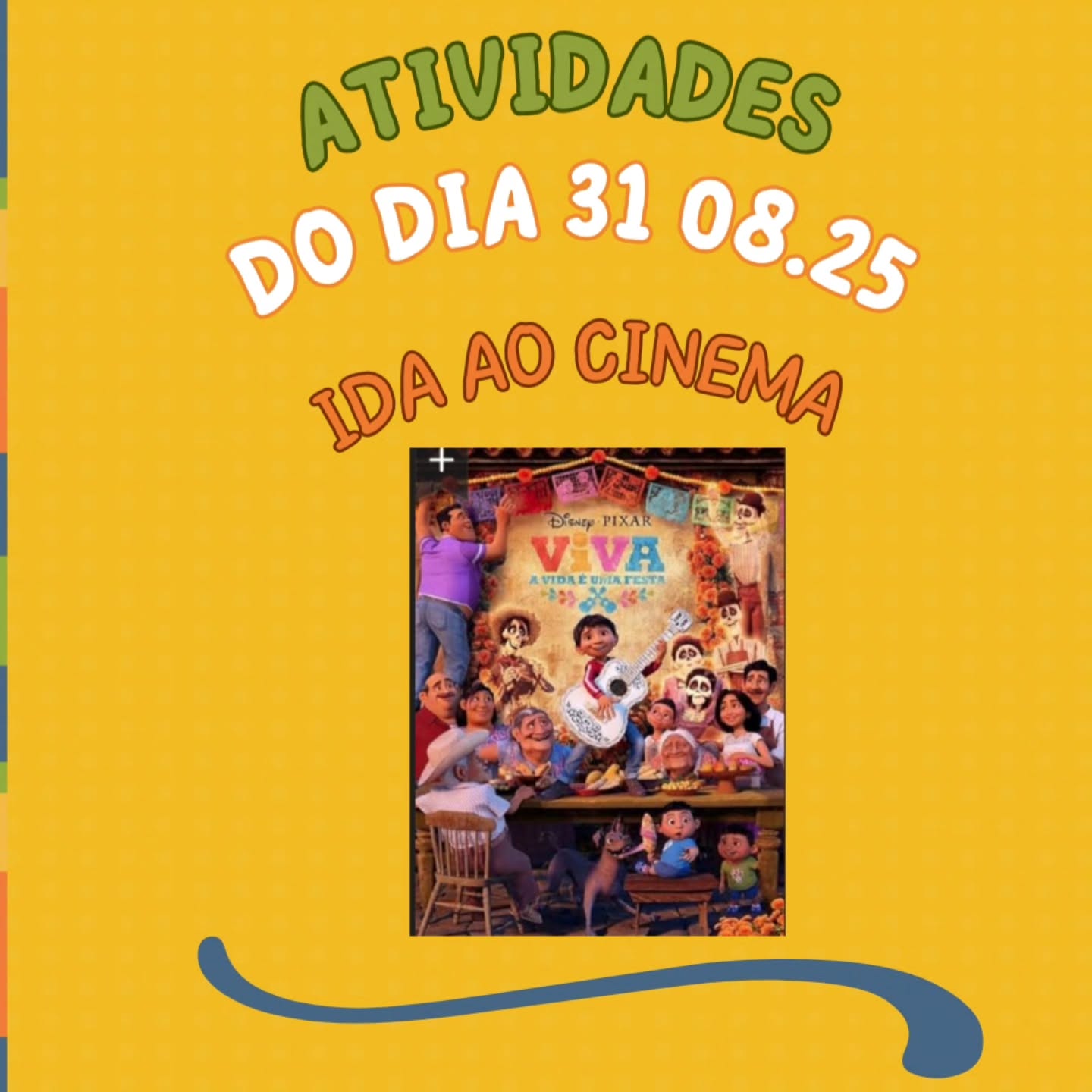 No dia 31 de agosto. Fomos ao cinema assistir ao filme. A vida é uma Festa. Participamos do projeto Circuito Azul que realiza exibições gratuitas em múltiplas salas que atendem o Circuito Spcine. Para proporcionar uma experiência acolhedora e confortável, as sessões do Circuito Azul contam com adaptações sensoriais -como som reduzido, iluminação controlada, liberdade de circulação durante a exibição e espaços de acolhimento. A iniciativa busca oferecer um ambiente seguro, respeitoso e acessível para todos os públicos.