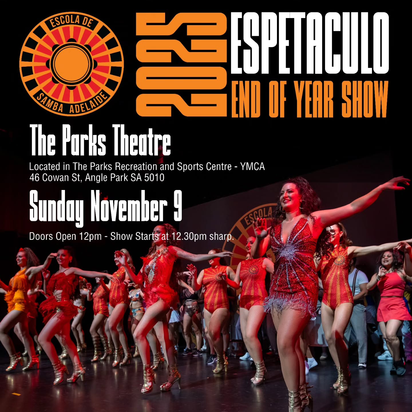 ✨ It’s that time of year again… our FOURTH Annual Espetáculo – End of Year Show! ✨
An afternoon to celebrate our amazing Samba community and to showcase our students’ achievements – from beginners to advanced – with a stage full of rhythm, energy, and lots of samba no pé incuding special guest performances💃🥁
📅 Sunday 9th November
⏰ Doors open 12:00 | Show starts 12:30 sharp
🎟️ Tickets now on sale – don’t miss out!
Early Bird $28 – on sale now until 30 Sept
Second Release $33 – until 31 Oct
Final Release $37 – until Sat 8 Nov, midnight
Secure your spot today and celebrate with us! 🌟
🔗 Tickets in bio