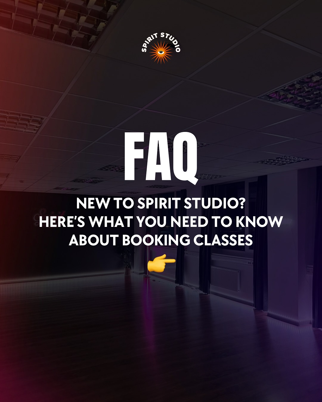 FREQUENTLY ASKED QUESTIONS - booking edition
โWhatโs the difference between beginner, intermediate and advanced levels?
Beginner classes are for people with no previous experience or just curious movers who want to refine the fundamentals. Intermeduate level requires mastering the fundamentals and in there you start diving deeper into the style. Advanced level is for people who want to master the dance style.
โCan I pay in cash or by invoice?
Yes! In case of paying in cash, please pick option โPay in personโ when booking a class and you can pay to your teacher on the spot. In case of invoice, please send your request to spiritstudioestonia@gmail.com.
โWhat is the cancellation policy?
You can cancel your booking up to 1h before the starting time of the class. Missed sessions wonโt be refunded.
โHow can I use my booking credits?
You can use your booking credits for any class in the schedule (beginners course classes included). Make sure youโre signed in with your account and book a spot through our schedule using your active plan.
โCan I use Stebby to train in Spirit Studio?
Yes, we are available on Stebby!
1) Purchase a ticket from Stebby platform
2) Email or DM us your ticket code BEFORE you plan to attend our classes.
3) We will activate your class pack or class booking for you in the system.
4) Book your classes and have fun! ๐คฉ
If you have any other question that were left unanswered please DM us or email at spiritstudioestonia@gmail.com ๐