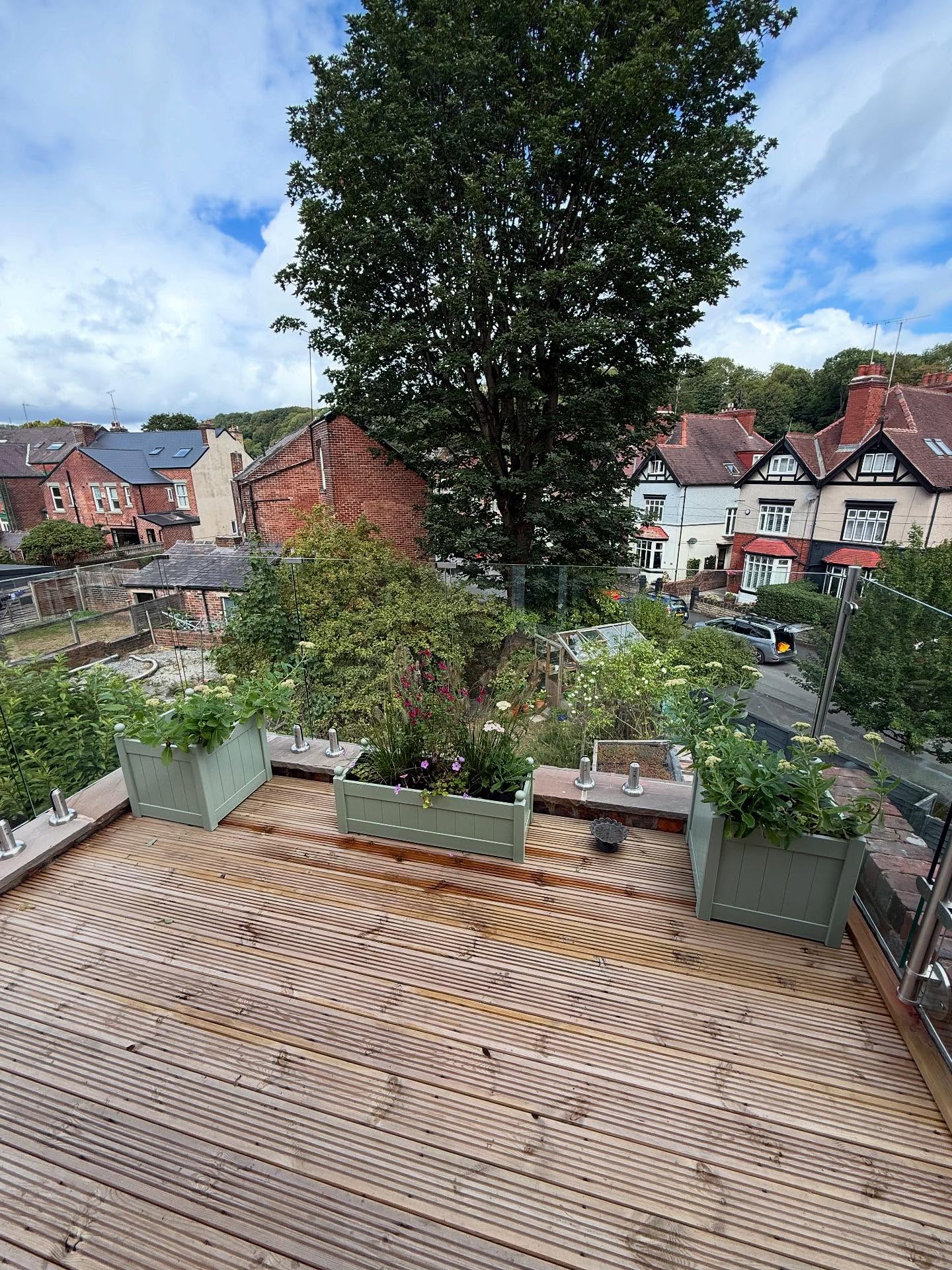 Planters now on the balcony we built