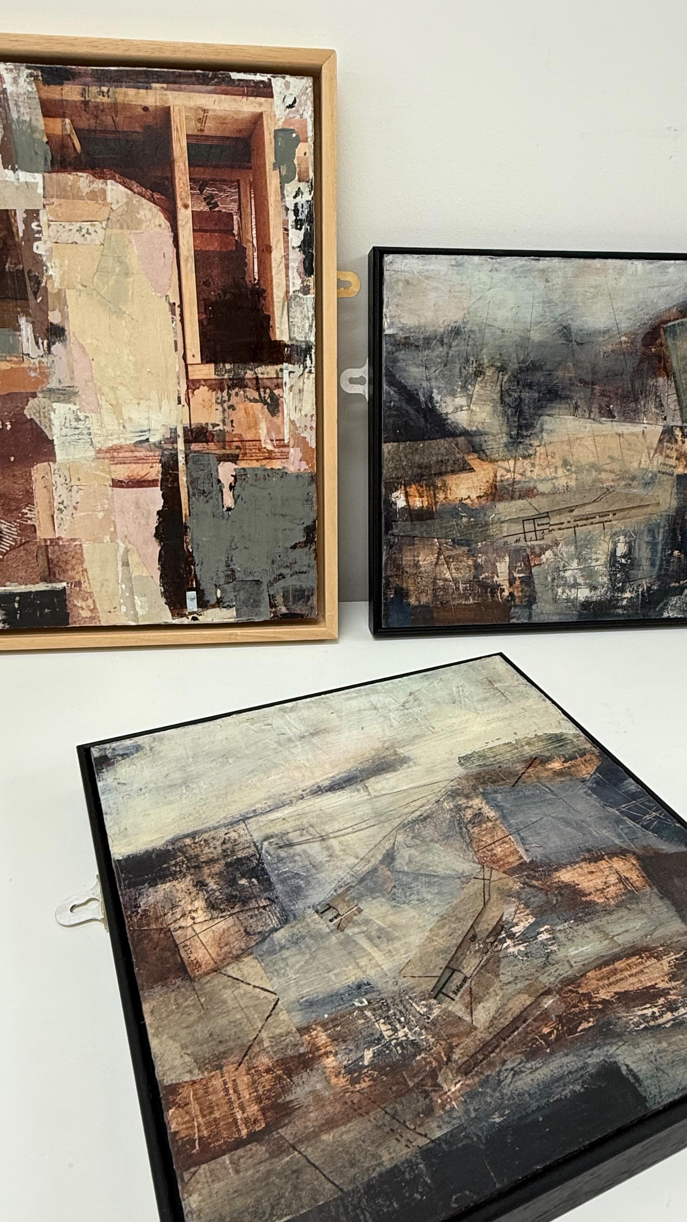 What a good feeling!
When we get to this stage….
So much still goes on after a piece has been finished, sealed and varnished.
First comes framing — two of my works are now sitting in a lovely sleek black inset frame from @easyframe_uk , and the larger one in a natural wooden floating frame also from @easyframe_uk
Then it’s on to the practical bits: D-rings & cord for hanging, Labels (both wall and hanging) so the gallery team can place them correctly,and mirror clips to get everything exhibition-ready. Then a few photos in our hallway away from a very chaotic studio!
Thrilled to be showing with the @lsaleicester Society of Artists at the @sockgallery Loughborough in this special event which marks LSA’s 139th Annual Exhibition.
It’s all part of the process of getting work from studio to gallery wall — and I secretly love these final touches that make the pieces feel truly special.
‘Sense of Place’
Sock Gallery, Loughborough
4th September – 11th October
The show features over 130 artworks – an inspiring mix of styles and techniques, blending fresh ideas with traditional drawing methods. Sense of Place invites us to explore the rich and diverse ways artists interpret the world around them.
For me, a sense of place is never just about location — it’s about memory, atmosphere, and the layers of experience that make somewhere feel significant.I’ve incorporated paper ephemera such as remnants of old wallpapers. photos of a house under renovation and official documents including search certificates, and registers of charges to deepen the narrative.
I’m thrilled to soon having my work hanging alongside so many talented artists, and I can’t wait to see it all come together on the gallery walls.
Please come and see this if you are local and follow other artists in @lsaleicester