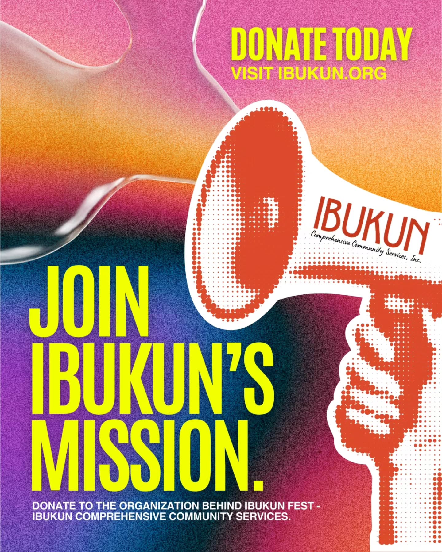 Together we rise. Support the organization behind IBUKUN Fest - IBUKUN Comprehensive Community Services! Donate today. Visit ibukun.org and click the link in the tab 🖤 link in bio!
