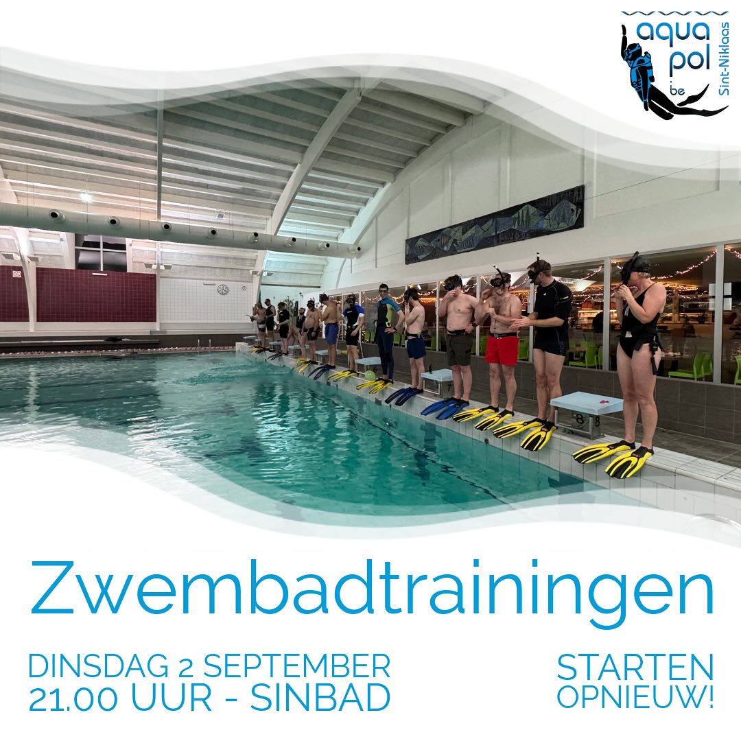 Vanaf dinsdagavond starten de zwembadtrainingen opnieuw 🤿 Afspraak om 21.00 uur in de hal van het Sinbad
Breng je duikmateriaal, je goesting én je duikbuddy mee!
Na een zomer in open water is het weer tijd om binnen te trainen, aan je skills te werken en bij te praten met de club. Zin om er terug in te vliegen? Tot dinsdag!
#aquapol #zwembadtraining #duiken #startseizoen #sintniklaas #duikclub #clubtraining
