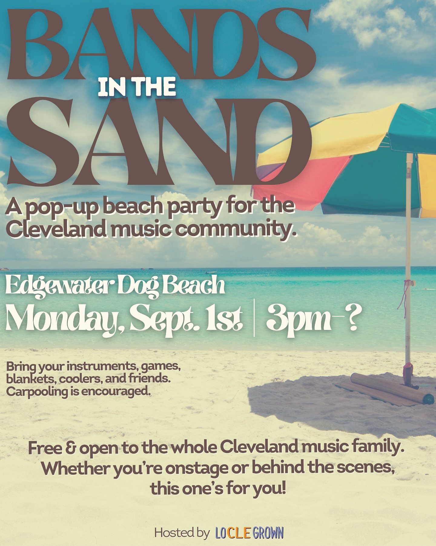 Putting the SET in Sunset. Let’s take the day off together🏖️🤙
Labor Day • 3PM • Edgewater Dog Beach
Musicians, production, promoters, and friends, all are welcome, tag who needs to know ⬇️
#clevelandmusic #clevelandartist #cleveland #edgewater #laborday