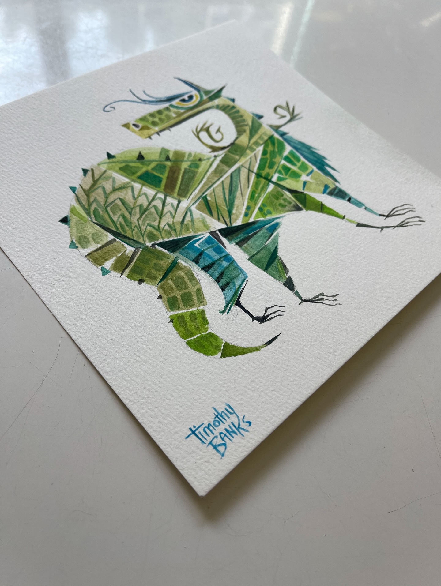 New watercolor dragon alert: SPRIGSCALE 8x8” 🐲✨
Happy to announce this painting has been sold - 9/5/25
#painting #watercolor #timothybanksstudio #painter #characterdrivenart #narrativedrivenart #dragon #dragonpainting #artistofinstagram #artforsale