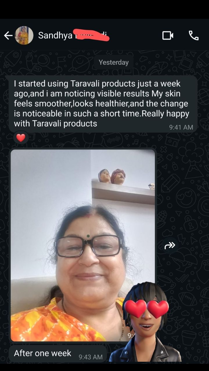 Dear @sandhyadwibedi, thank you so much for trying Taravali and for sharing how it helped you.
Your feedback made my day! 🥰
Taravali's growth relies only on real feedback, real reviews, and word of mouth recommendations. Sponsors and influence marketing don't align with my brand's vision. ♥️
So when you sent me your feedback, my heart was full of joy!
I started making these products because I knew what it felt like to struggle with skin and feel like nothing worked.
To hear that something I created fresh with love and care gave you relief, it means more to me than I can explain.
This isn’t about business for me. It’s about connection, healing, and knowing that intention matters more than numbers, sales, or anything else.
When I pour my heart into these jars, I hope they carry more than skincare. I hope they carry comfort.
Thank you, Sandhya ji, for reminding me why I began this journey. I’m so grateful for you ♥️
With gratitude,
Lakshita Bharath