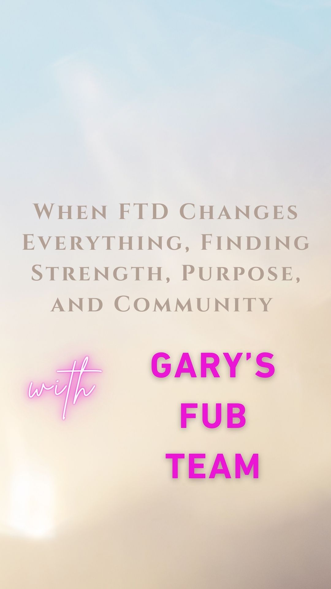 🎙️ The slow unraveling of a loved one’s personality, the baffling symptoms that don’t line up neatly with a doctor’s chart, and the ache of feeling unseen in the middle of it all. For many families, that’s the reality of finding a diagnosis and trying to find answers when a change in health changes everything.
When Frontotemporal Dementia (FTD) entered their lives, everything changed for Nanci Anderson and her daughters, Lindsay Early and Emily Anderson. In this conversation, they open their hearts about the long and confusing road to Gary’s diagnosis, the challenges of caregiving, and the deep grief of watching someone you love slip away too soon. They also share the turning point, when they chose to honor Gary by creating Gary’s FUB Team @garysfubteam and raising awareness through advocacy and community. This is a story of heartbreak and resilience, of carrying love forward, and of finding purpose in the face of loss.
And here’s where you can step in! Gary’s FUB Team is hosting their annual fundraising event in Minneapolis, September 22nd, to benefit @theaftd The Association for Frontotemporal Degeneration (AFTD). This is an evening filled with community, storytelling, and hope. Every ticket, every donation, every act of support moves us closer to better care, greater awareness, and the possibility of ending FTD.
If you’d like to attend, contribute, or simply stand alongside families like Nanci and Lindsay’s, you can visit garysfubteam.simpletix.com
Whether you show up in person or from afar, your support matters more than you know!
To learn more about The Association for Frontotemporal Degeneration visit: https://www.theaftd.org/
🎧 Listen now!