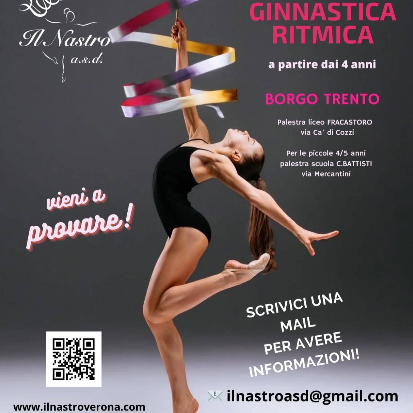 ❤️ RITMICA BORGO TRENTO ❤️
🎵 Il ruolo della MUSICA nella ginnastica ritmica è fondamentale: è un veicolo per esprimere emozioni. Le insegnanti selezionano attentamente le musiche considerando ritmo, melodia, andamento e atmosfera complessiva. Attraverso la musica le ginnaste imparano a esplorare la propria creatività e individualità. 🎶
Se ti piace muoverti a ritmo di musica vieni a PROVARE anche tu questo meraviglioso sport!
Mandaci una mail per avere maggiori informazioni:
📧 Ilnastroasd@gmail.com