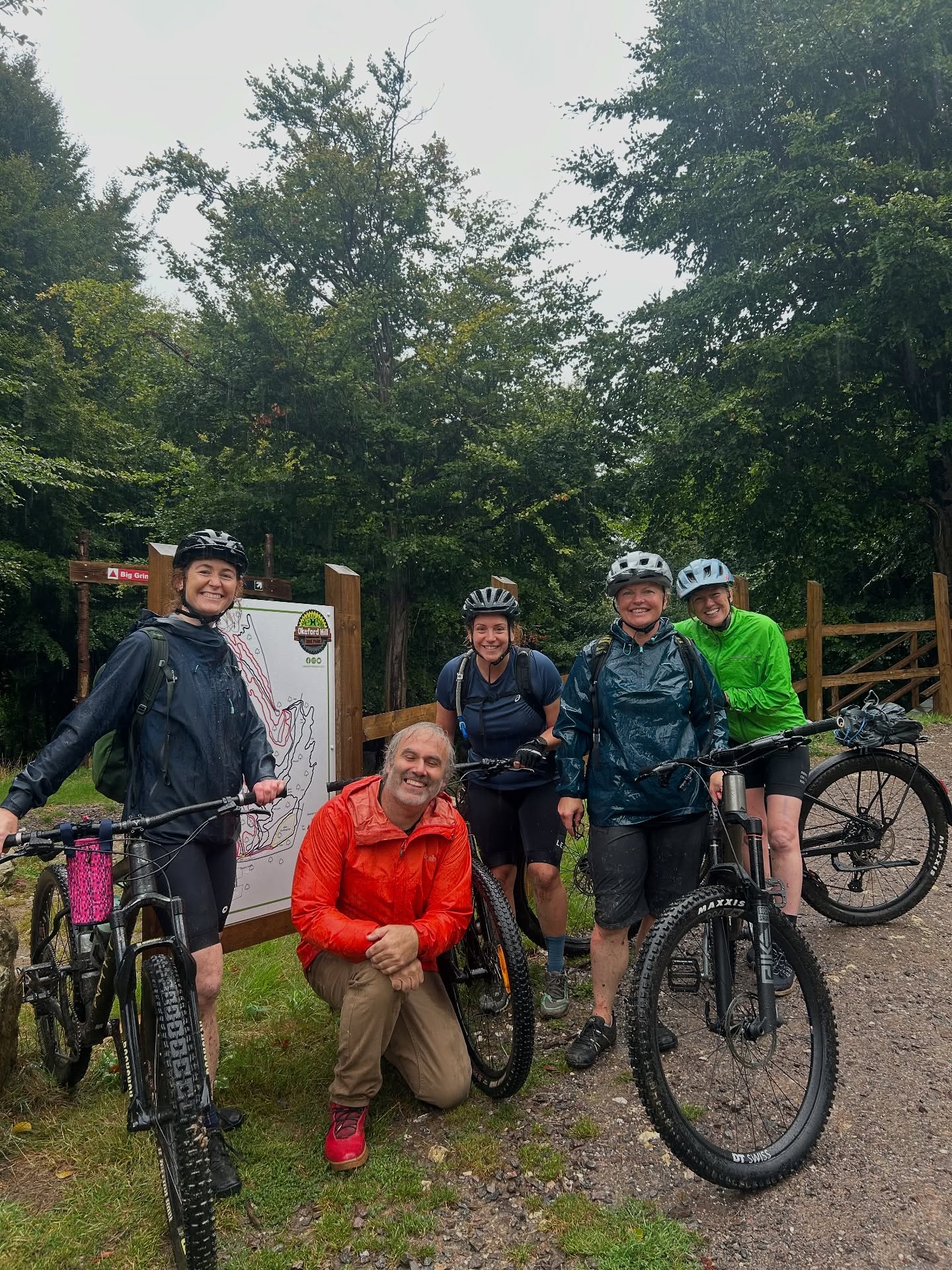 What rain. Really good afternoon skills coaching. Thank you #girlsthatridebikes #okefordhillbikepark