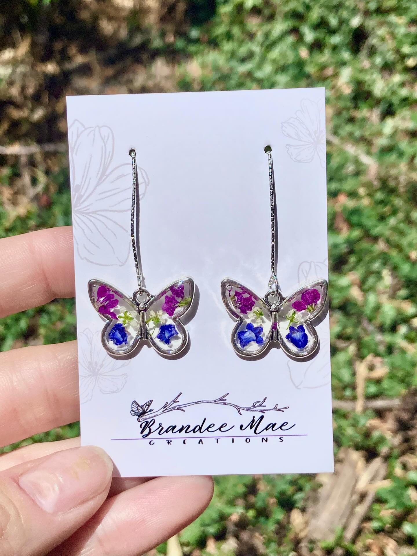 Tiny butterflies are available now at pop-up markets this month. Made with homegrown flowers.