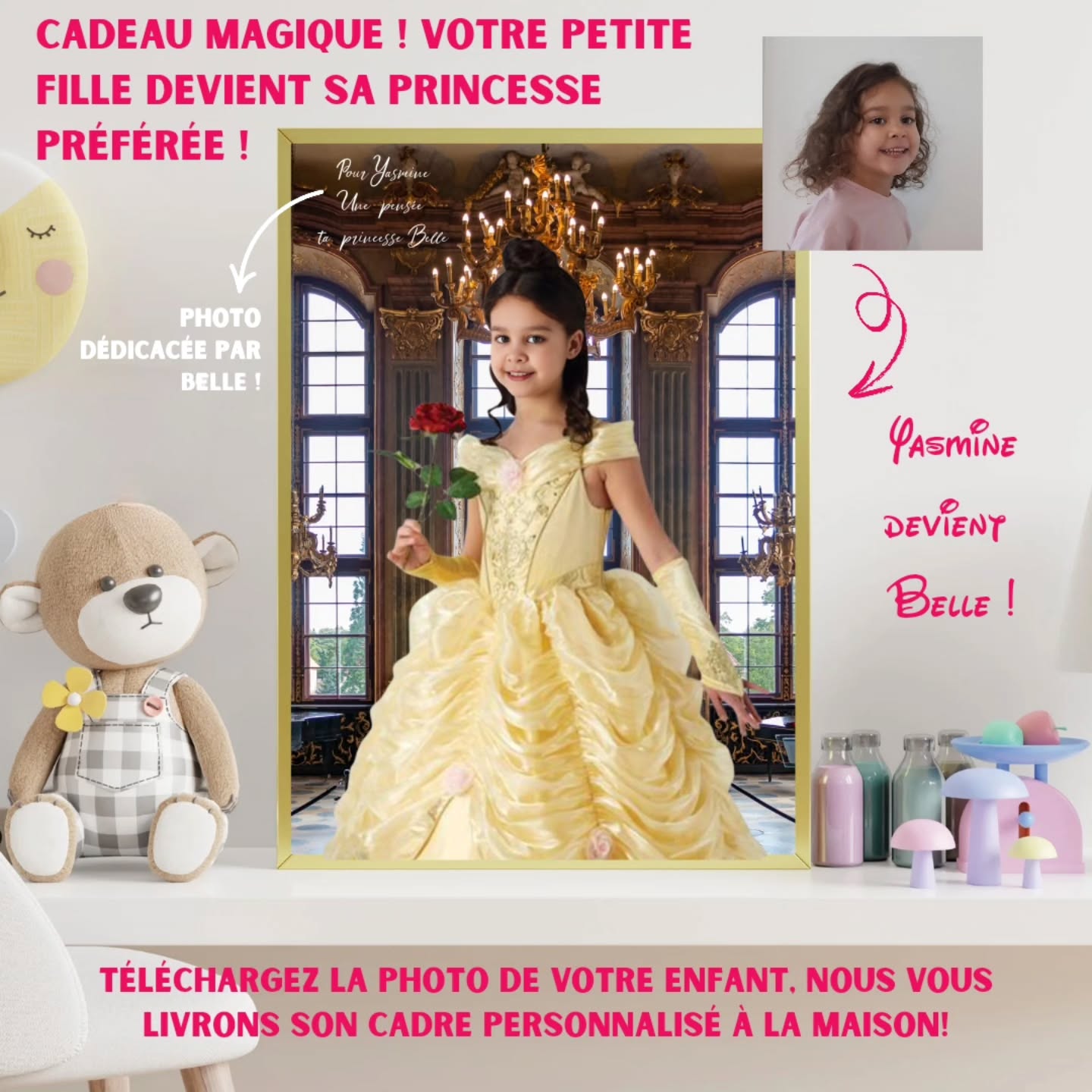 🌹✨ Transformez votre enfant en véritable Princesse Belle ! 📚👑
Une idée cadeau magique et unique 💛
🎁 Offrez-lui un cadre personnalisé où elle devient Belle, la princesse au grand cœur de La Belle et la Bête !
Envoyez-nous sa photo, et on la plonge dans un univers enchanteur digne d’un conte de fées ✨📖
💌 Un souvenir magique pour décorer sa chambre et illuminer son regard !
Parfait pour un anniversaire, une surprise, ou simplement pour lui dire "tu es exceptionnelle" 🌟
📩 Commande facile : il suffit d’envoyer une photo et on s’occupe de toute la magie !
🎨 Impression haute qualité + cadre inclus
🚚 Livraison rapide et gratuite
🌹 100% personnalisable avec une dédicace de Belle elle-même !
📍 Dispo sur Etsy, eBay & Le Bon Coin ou sur notre site surprisemagique.fr/boutique-de-cadeaux
💖 Lien en bio pour commander directement !
👉 Taguez une maman ou un papa qui a une petite Belle à la maison ! 🥰
#cadrepersonnalisé #cadrecadeau #princessebelle #labelleetlabete #cadrephotoenfant #cadeauanniversairefille #surprisemagique #faitmainavecamour #etsy #CadrePhotoMagique
#cadredeco #disneyphoto #PrincesseDisney #decochambreenfant #cadrephotopersonnalisé #disneycosplay #contefee #anniversaireprincesse #bellecosplay #Belle #photopersonnalisée #princesse #anniversaireprincesse