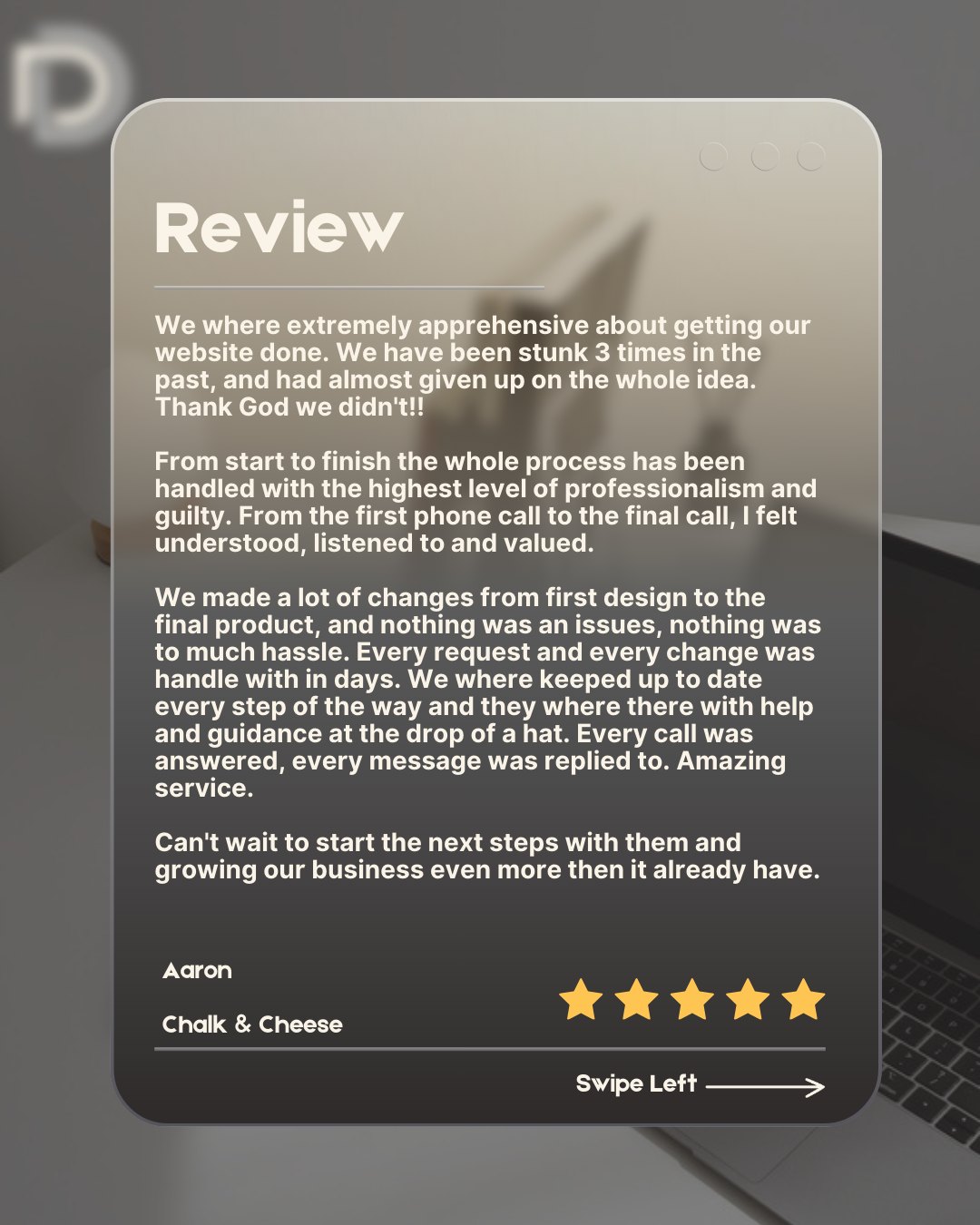 Your clients’ words are the best proof that your business works. If you want a website that brings in enquiries and real results, get in touch today.
#ClientReview #WebDesignUK #DorsetBusiness #HampshireBusiness #DAXStudio