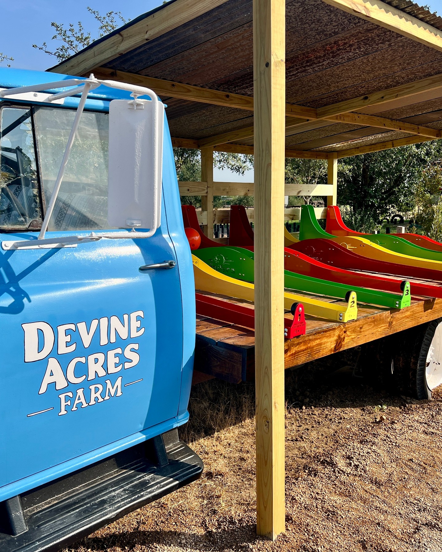 It's hard to believe opening month is already here! We wanted to share some photos from around the farm!
We are excited for y'all to see some of our NEW additions this season! Pictured here..
🍧 Roadside Stand & Shaved Ice
🎳 Roller Bowler Truck
🖼️ Murals
🚜 Tractor Pull
☕ Coffee Shop
🎢 Reindeer Riders
Stay tuned for more progress content over the next few weeks. And mark your calendars for opening day, Sept 27!
Tickets are on sale NOW (limited amount) devineacresfarm.com/fall-admission