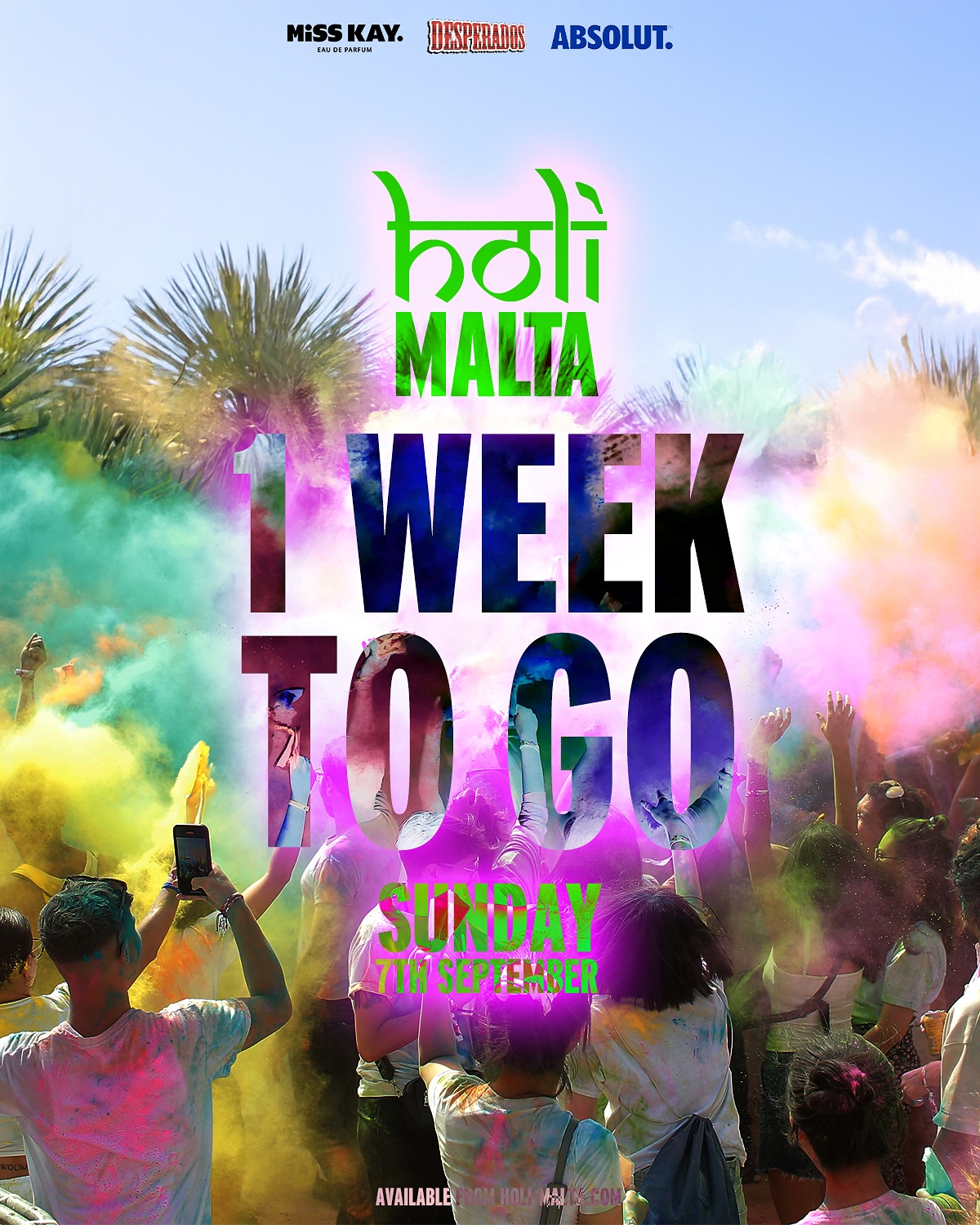 ‼️NEXT SUNDAY‼️ we will be covering Pembroke BMX track full of colour! 💥
Prepare to experience the colours of HOLI, meet new people and most of all… have the most amazing day possible! 🙌
⚠️TICKETS ARE RUNNING LOW⚠️
🎟️ Link in @holi.malta bio!
🗓️ SUNDAY 7th SEPTEMBER
📍PEMBROKE, BMX TRACK