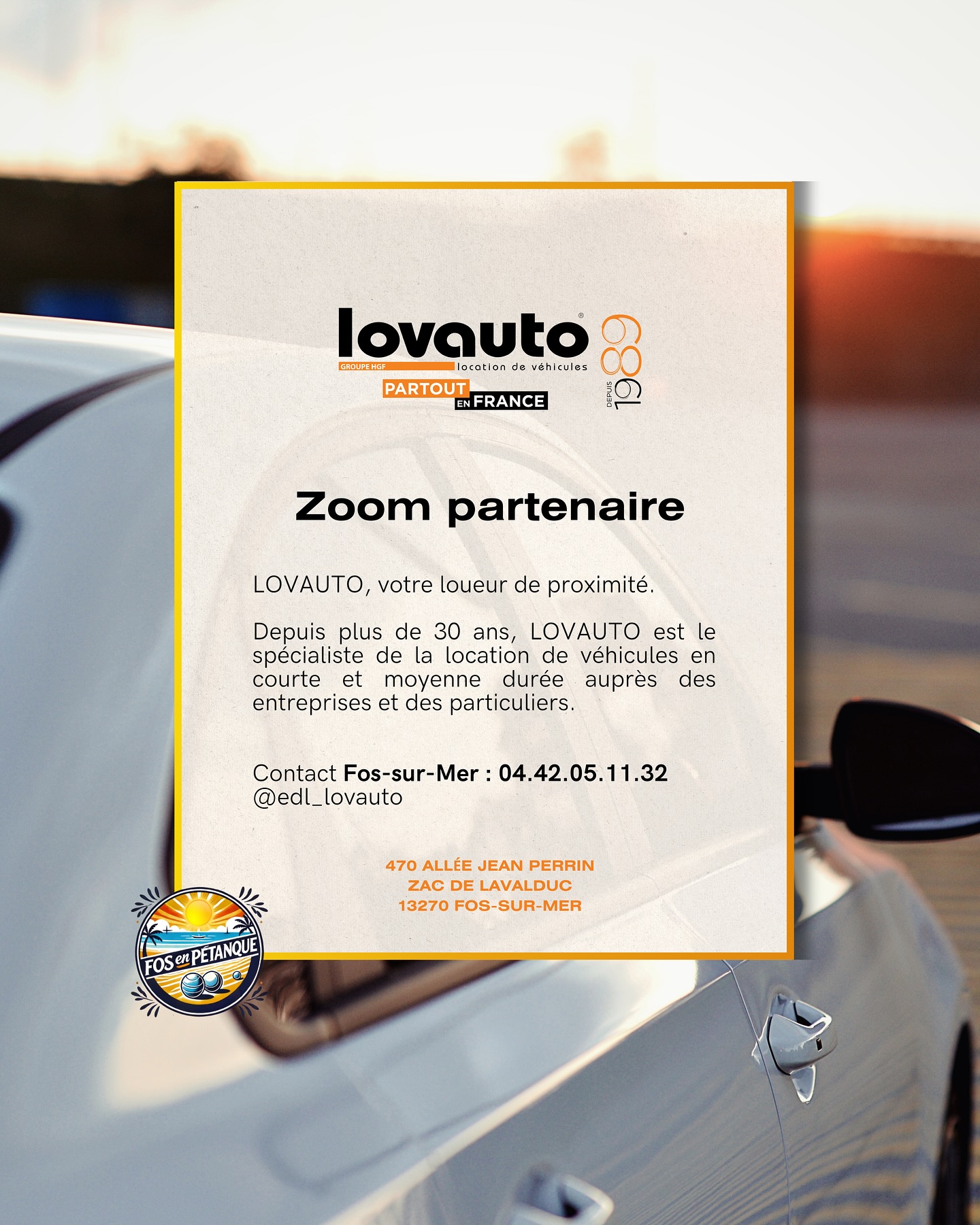 🥇 PARTENAIRE OFFICIEL – FOS EN PÉTANQUE
Sur la route du succès, LOVAUTO & PAC AUTOMOBILES nous accompagnent pour cette édition 2025 ! ✨ @edl_lovauto
Experts du secteur automobile depuis plus de 30 ans, ils proposent des véhicules neufs et d’occasion, ainsi qu’un service de location sur-mesure pour particuliers et entreprises.
LOVAUTO met à votre disposition son parc de véhicules, vous permettant de faciliter l’ensemble de vos trajets et de vos déménagements. L’établissement est également spécialiste en location de véhicules électriques de tout type. 🚗
PAC AUTOMOBILES, sont eux spécialités dans la vente.
Toujours à l’écoute, ils mettent leur passion et leur savoir-faire au service de leurs clients pour offrir des solutions adaptées et un accompagnement de confiance 💪
Un grand merci à toute l’équipe LOVAUTO & PAC AUTOMOBILES pour leur soutien 🙌
Fos en Pétanque, c’est aussi grâce à eux !
☀️ Jetez un coup d’œil côté location : https://lovauto.fr
.
.
#fosenpetanque #petanque #fossurmer #lovauto #pacautomobiles #partenaireofficiel #automobile #locationvoiture