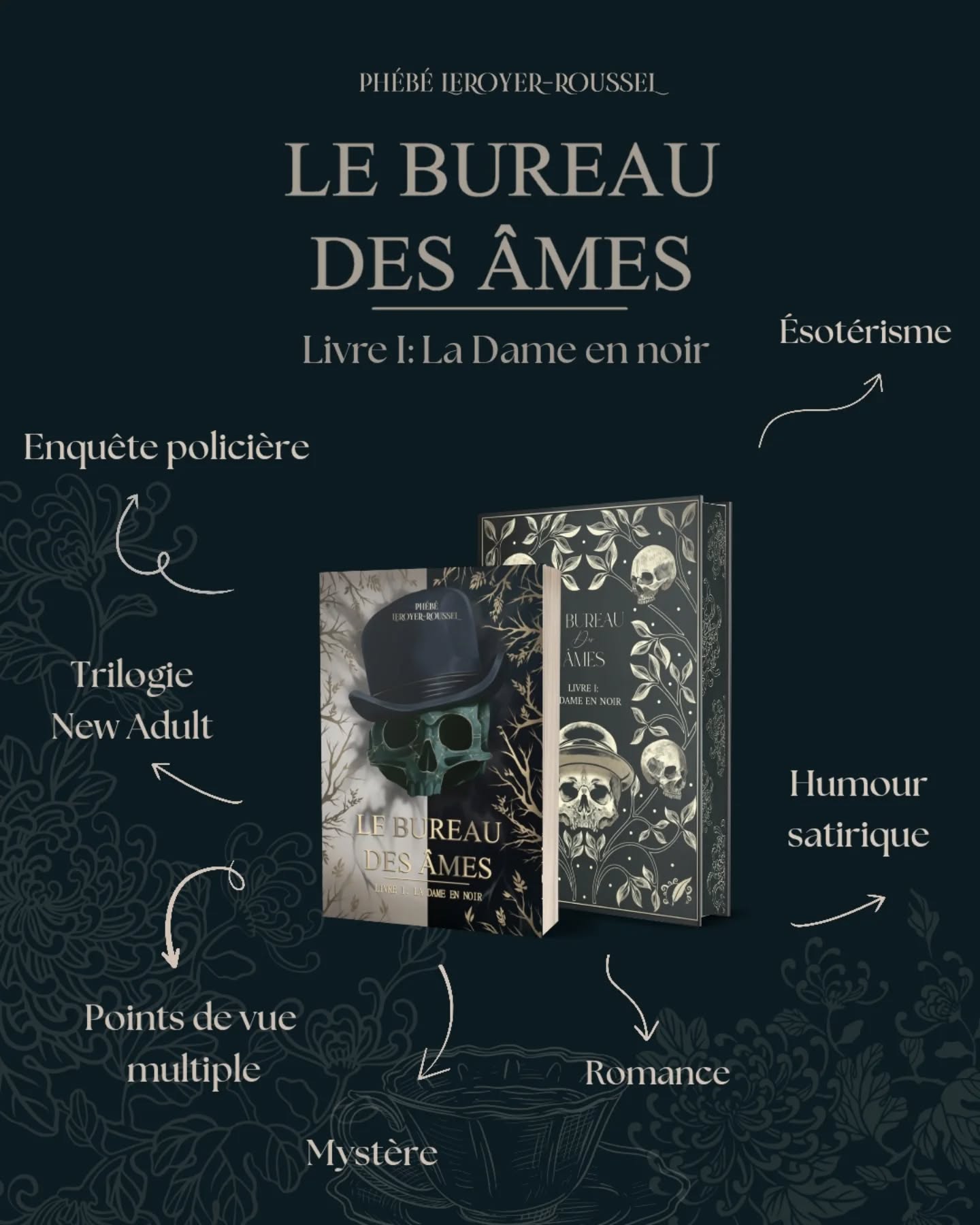 Le Bureau des Âmes, c'est un mélange des genres mortellement saugrenue 💀
Rendez-vous le 31 Octobre en librairie pour découvrir (ou re-découvrir) l'enquête des Foudroyés de Paris.
Les pré-ventes commenceront le 05 Septembre à 17h (heure FR) chez @editions_octoquill .
Notez la date dans vos agendas si vous désirez mettre la main sur l'édition collector en série limitée 🖤
Sans oublier les goodies:
- une pochette à livre
- un marque-page "carte de tarot",
- un tote bag,
- et d'autres surprises 👀
Prêt ? Lisez, fauchez !
Mots-clés: littérature de l'imaginaire - sortie littéraire - roman - thriller fantastique - fantasy - automne - date de sortie
Hashtags: #bookstagramfrance #bookstagram #litteraturedelimaginaire #sortielittéraire #bookstagramfr #automnelittéraire #thrillerfantastique #fantasy #roman