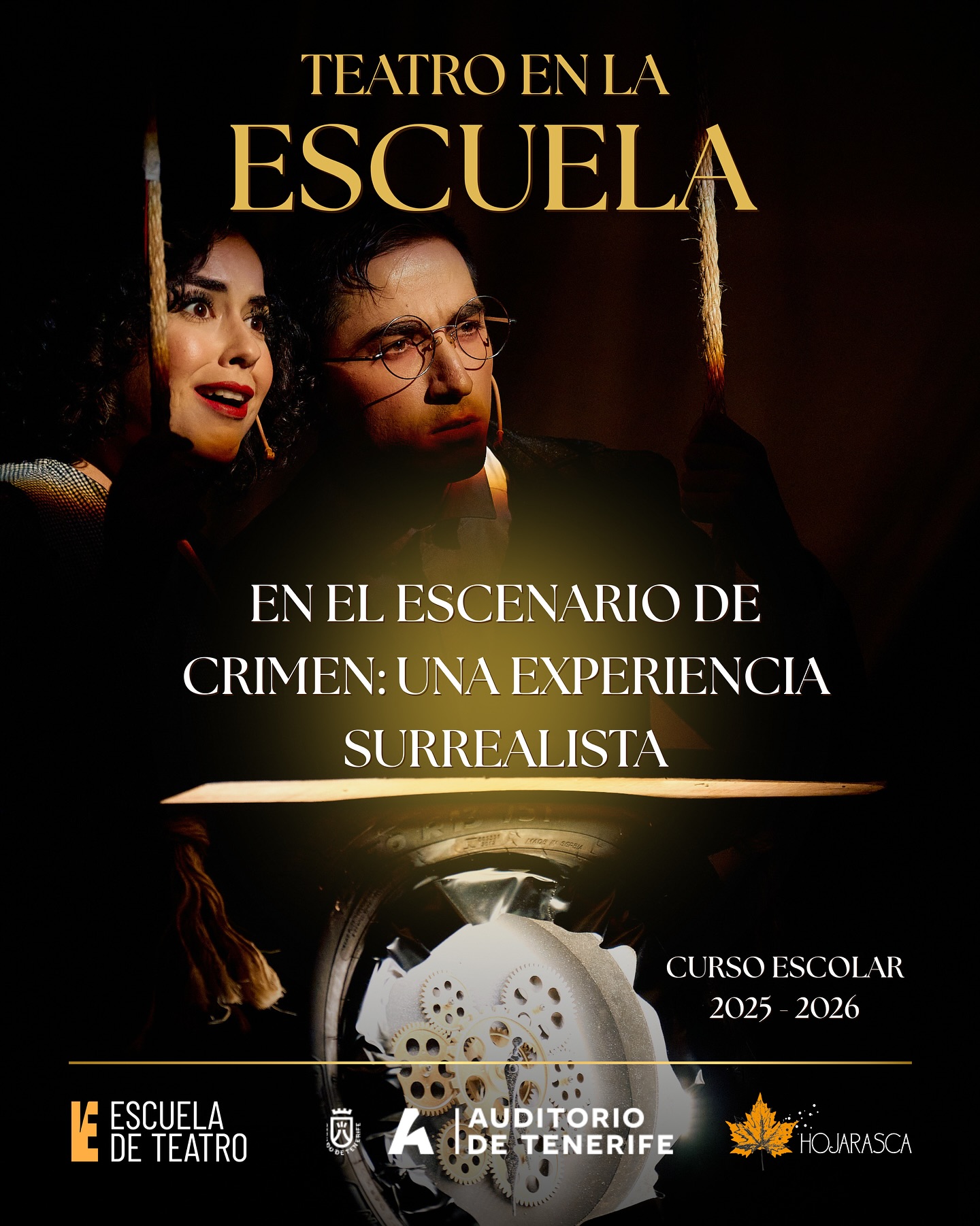 TEATRO EN LA ESCUELA 📚
¡Volvemos a Teatro en la Escuela!
La compañía Hojarasca formará parte de este programa que celebra su 10º aniversario.
Con nuestra obra «En el escenario de Crimen: una experiencia surrealista» inspirada en Crimen de Agustín Espinosa, el alumnado podrá descubrir a través de juegos, textos y reflexiones llenas de surrealismo un enigma desde una mirada fresca y cercana.
Las solicitudes estarán abiertas desde el 1 de septiembre de 2025 para funciones entre octubre de 2025 y junio de 2026.
📌 Más info en: auditoriodetenerife.com
🎭 Dirección escénica: Oswaldo Bordón
🎭Intérpretes: José Félix Álvarez, Alberto Martín, Mabel Quintero
@josefelixmusica
@albertomusic_
@mabelquinteroo
#ᴛᴇᴀᴛʀᴏᴇɴʟᴀᴇsᴄᴜᴇʟᴀ