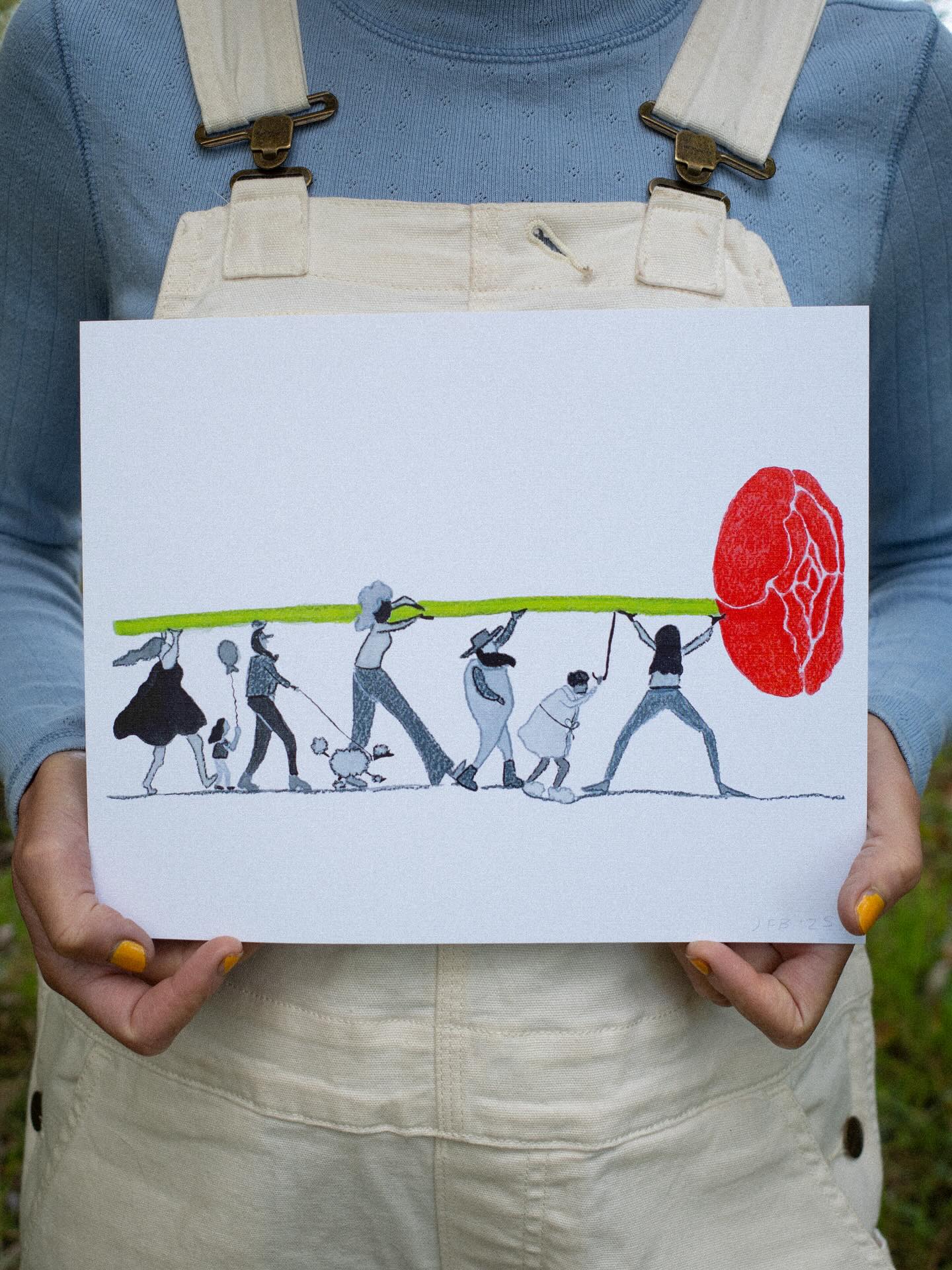 🌹 ‘All Together’ 🌹
Watercolor and oil pastel on paper
All proceeds from this print will be donated to the Center for Jewish Non-violence @cjnvgram who provide on the ground support to Palestinian-led resistance to occupation, apartheid and ethnic cleansing in the West Bank.
This print is available on my website (link in bio). I’ll also have it with me this weekend at @seabavt Art Hop, along with lots of other new work I haven’t found time to share here yet! I’ll be at the artist market in the dealer.com parking lot. See you there!