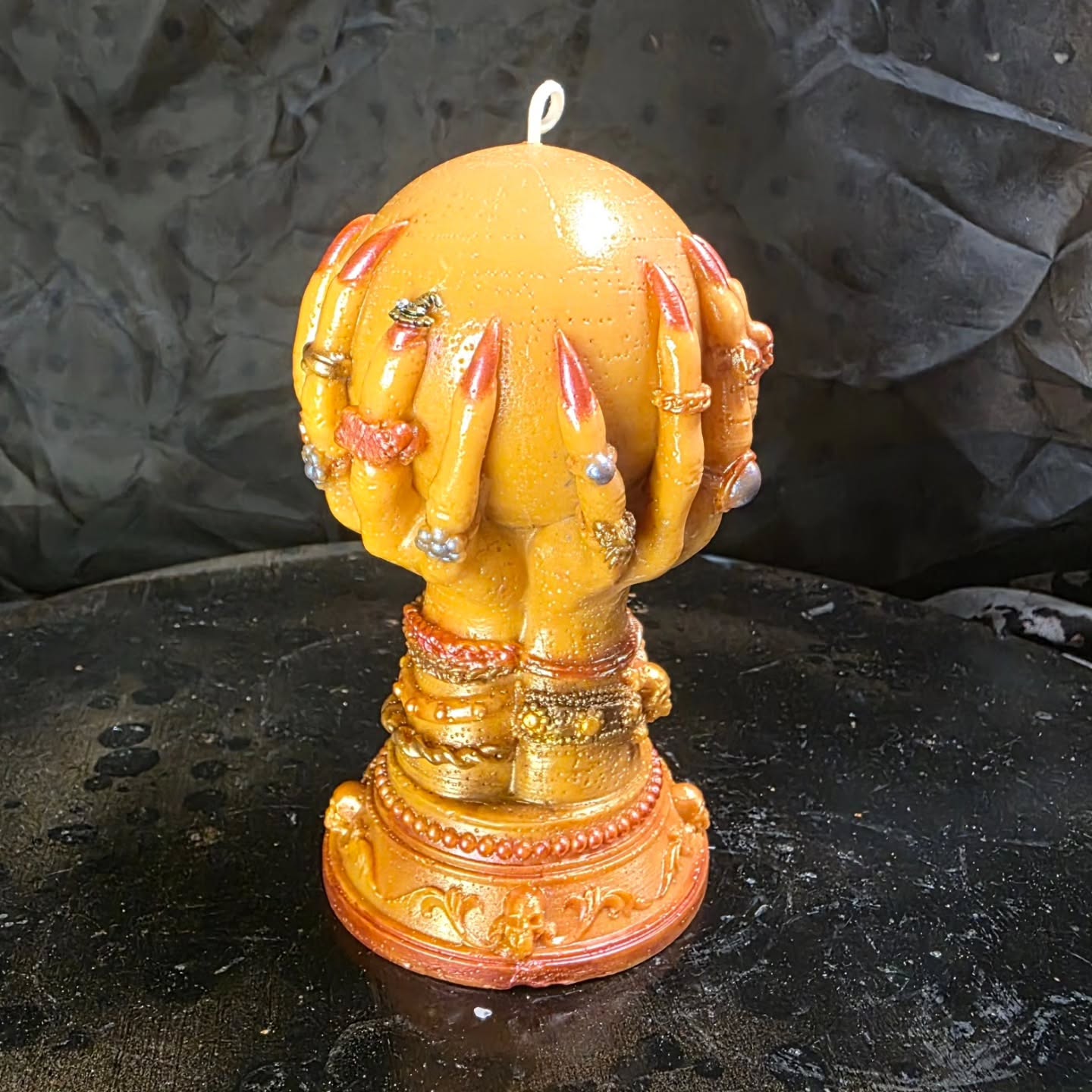 Had an order for a "saffron" crystal ball candle. Did I get the color close enough?
#candles #custom #crystalball #witchy
