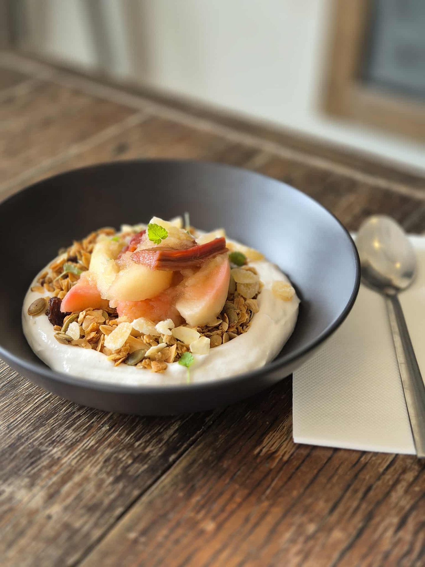 Another cold day in kyneton calls for a granola bowl - Andrea’s pantry granola, coconut yoghurt and a warm apple and rhubarb compote - yum 😋 Andreas granola is also available on our retail shelf for anyone wanting to have some at home ✨