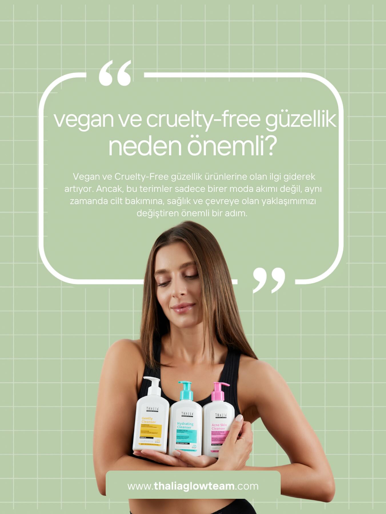 🌱 Vegan ve Cruelty-Free ürünler sadece bir trend değil, güzellik anlayışımızı değiştiren bir yaklaşım.
👉 Neden bu kadar önemli olduğunu blogda anlattık: thaliaglowteam.com/blog
#thalia #thaliaglowteam #glowteam #influencer #blog #crueltyfree #veganformül #eğitim