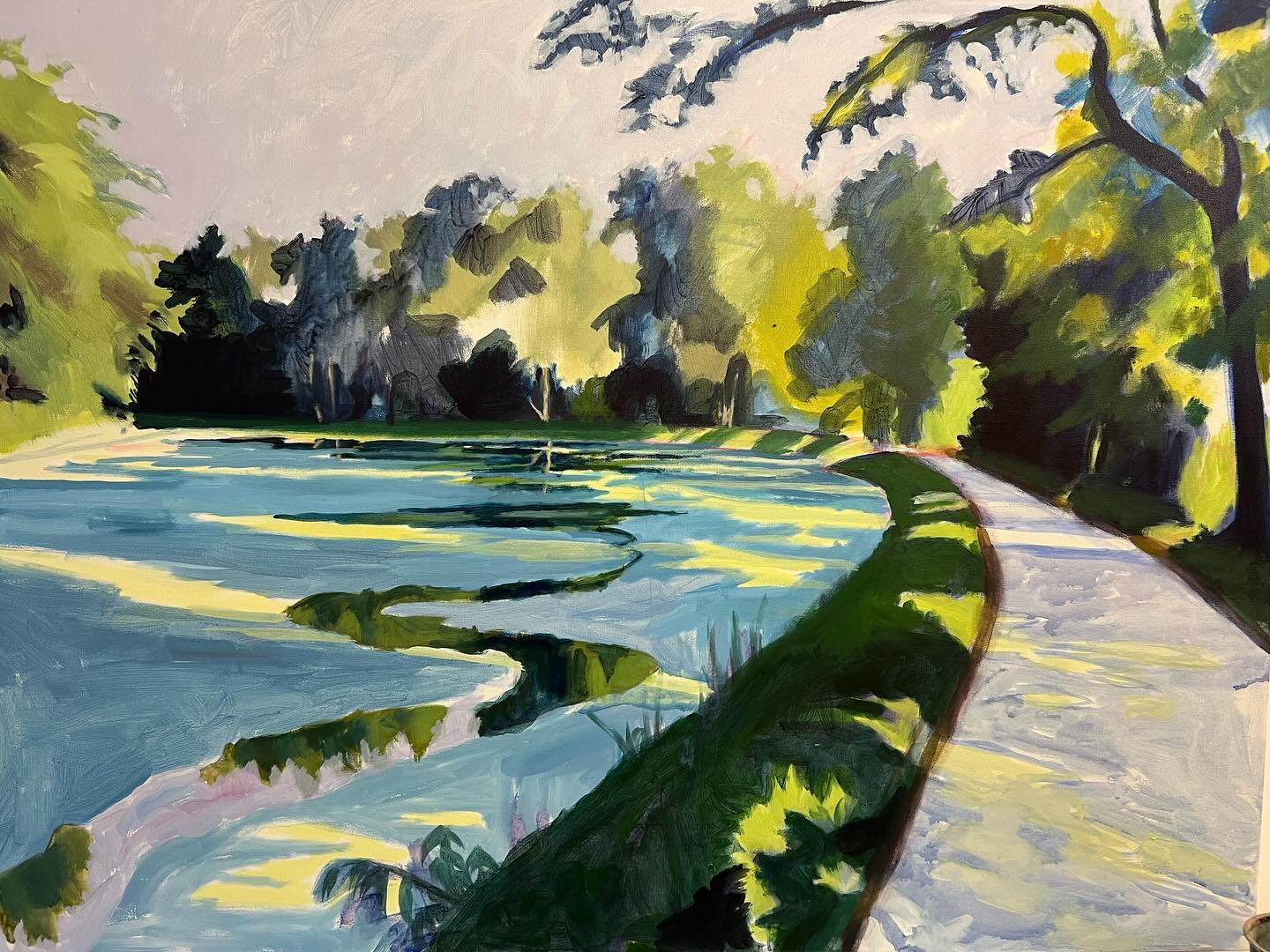 I started a new Canal painting. This is the first one in 5 years, and no grids! Reacquainting myself with an old friend.