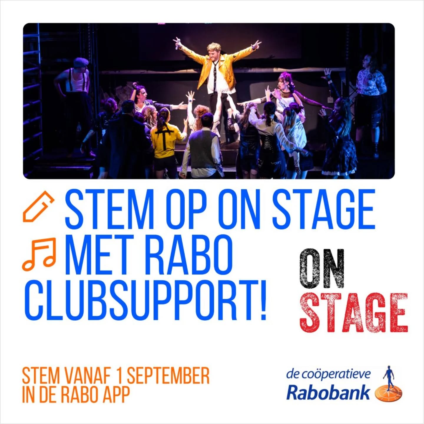 Stem op: 'On Stage bij Rabobank ClubSupport!'
Ben jij lid van Rabobank Tilburg en omstreken? Dan kan jij ons helpen! Met jouw stem steun je onze musicalvereniging en breng je ons dichter bij het verwezenlijken van een nieuwe productie.
👉Zo kan je helpen:
* Stem op On Stage via de onderstaande link of klik op de link in ons verhaal.
* Tag vooral je vrienden en familie die lid zijn van de Rabobank en vraag hen om ook op ons te stemmen.
* Delen mag altijd.
Alvast bedankt namens alle On Stagers! ♥️
https://www.rabobank.nl/leden/clubsupport/stemmen
---------------------------------------------------------------------
#theaterintilburg #onstage #musicalintilburg #musicaltheatertilburg #stemmen #stemjeopons #stemmenjachtvoormooiestemmen #delenislief