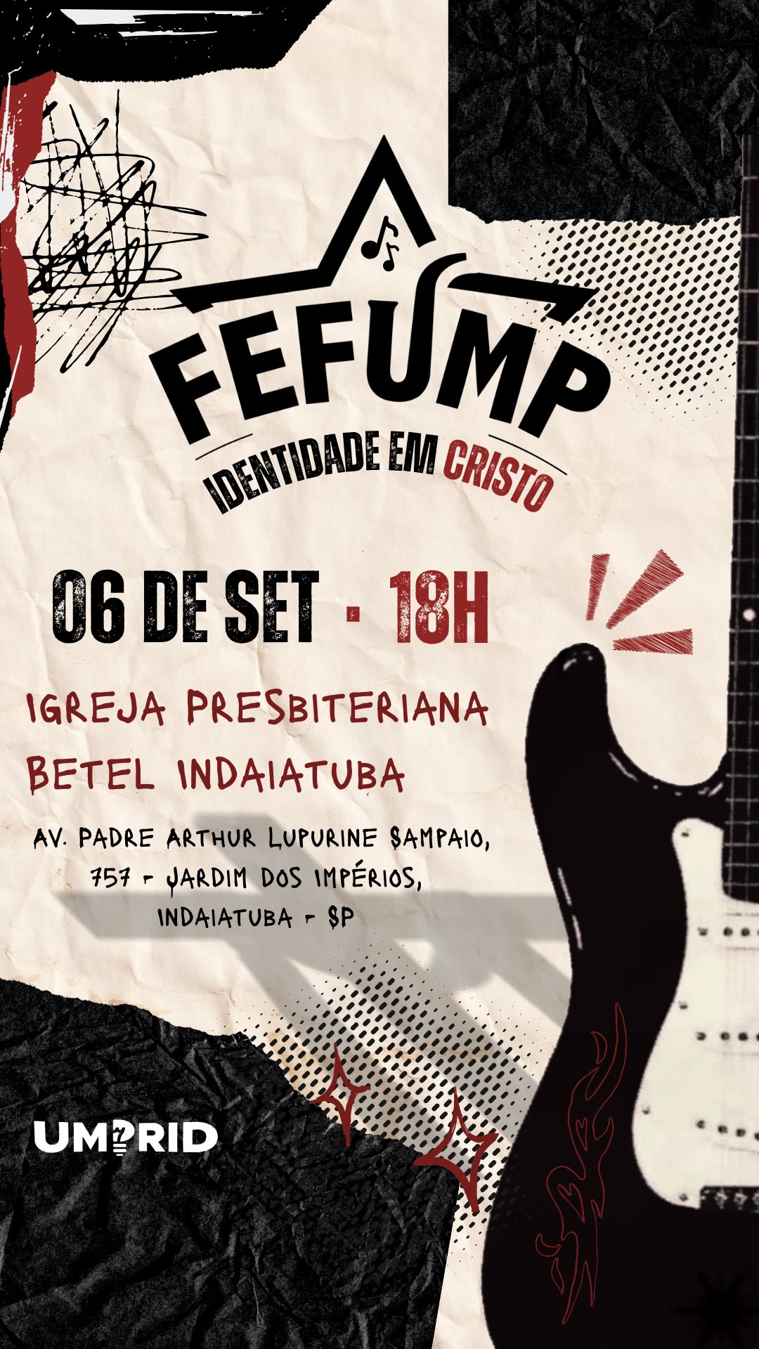 🚨 O FEFUMP está chegando! 🚨
É neste sábado e a galera de Jundiaí já está animadíssima pra participar!
E você é nosso convidado especial! 🎶
Venha viver esse momento de louvor, comunhão e alegria com a gente. Vai ser incrível!
